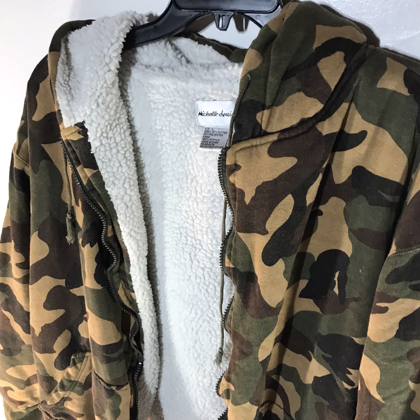 Vintage Michelle Louise Camo Sherpa Lined Full Zip Hooded Jacket Mens Size L Size US L / EU 52-54 / 3 - 2 Thumbnail