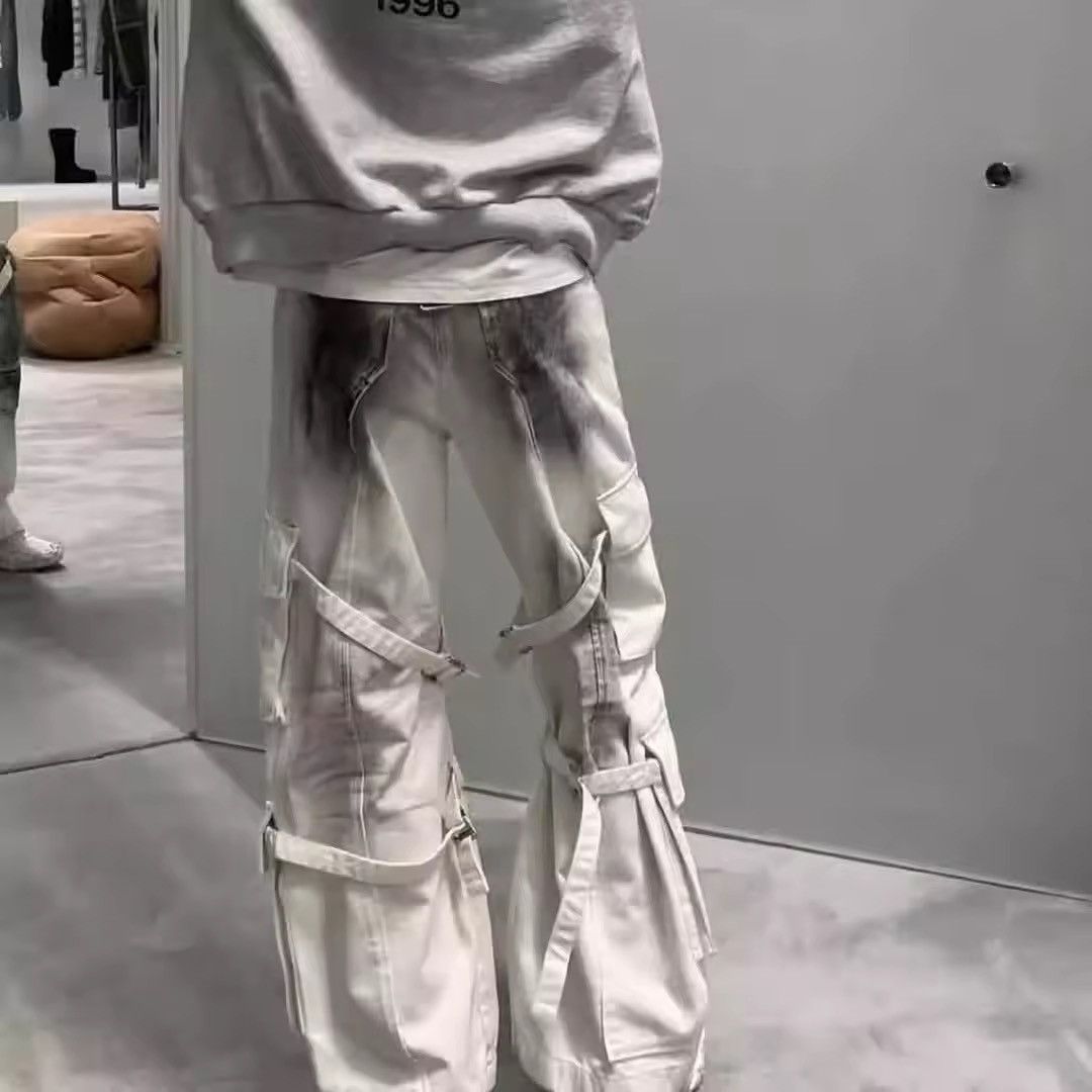 Other White & black bleached cargo pants Size US 32 / EU 48 - 3 Thumbnail