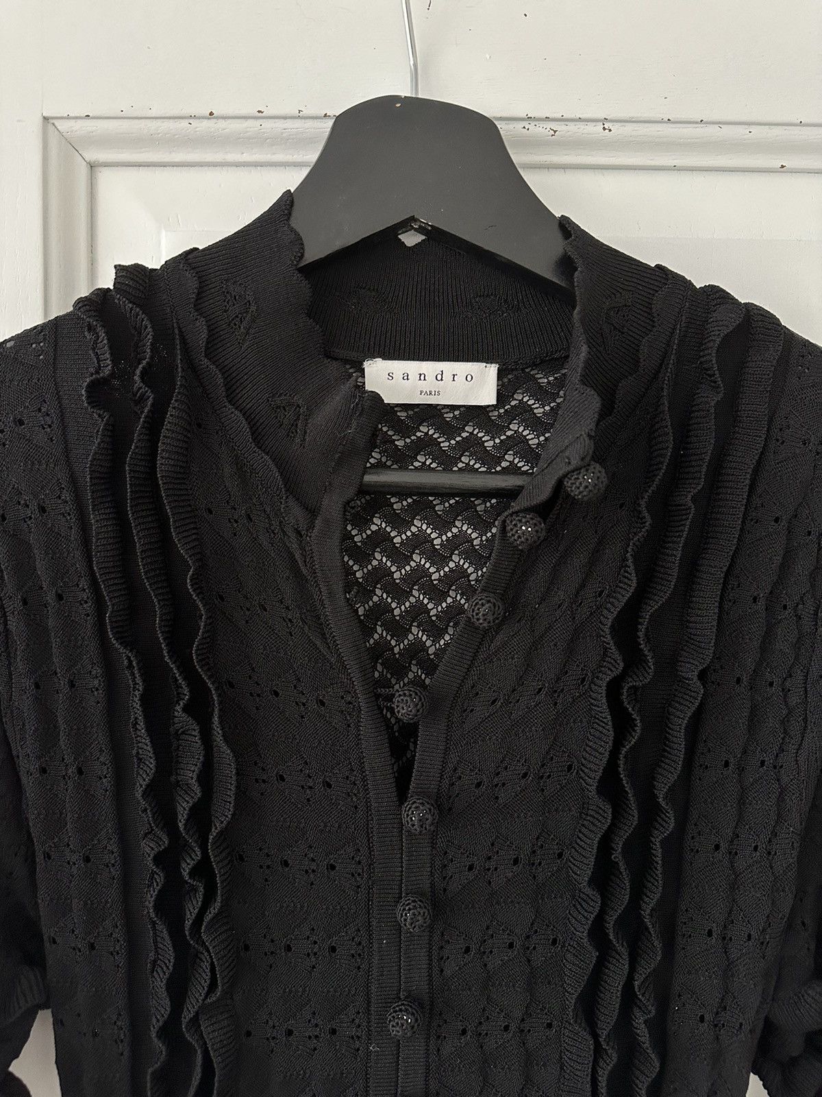 Designer × Sandro sandro black pointelle dress Size XS / US 0-2 / IT 36-38 - 7 Thumbnail