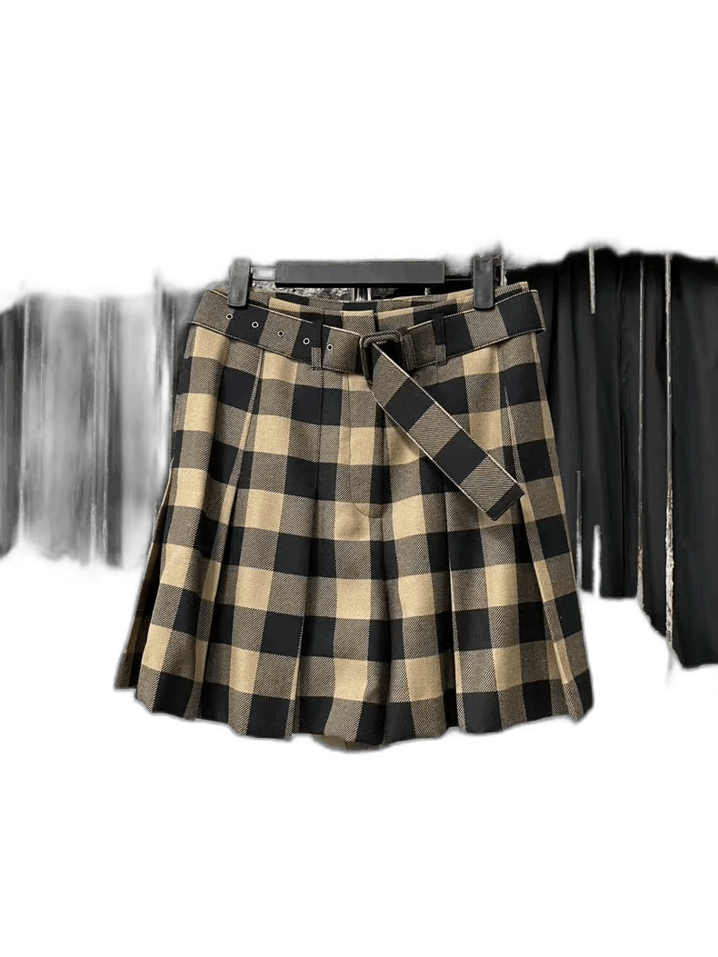 Dior Dior Brown Plaid Pleated Skirt-2505 Size US 36 / EU 52 - 1 Thumbnail