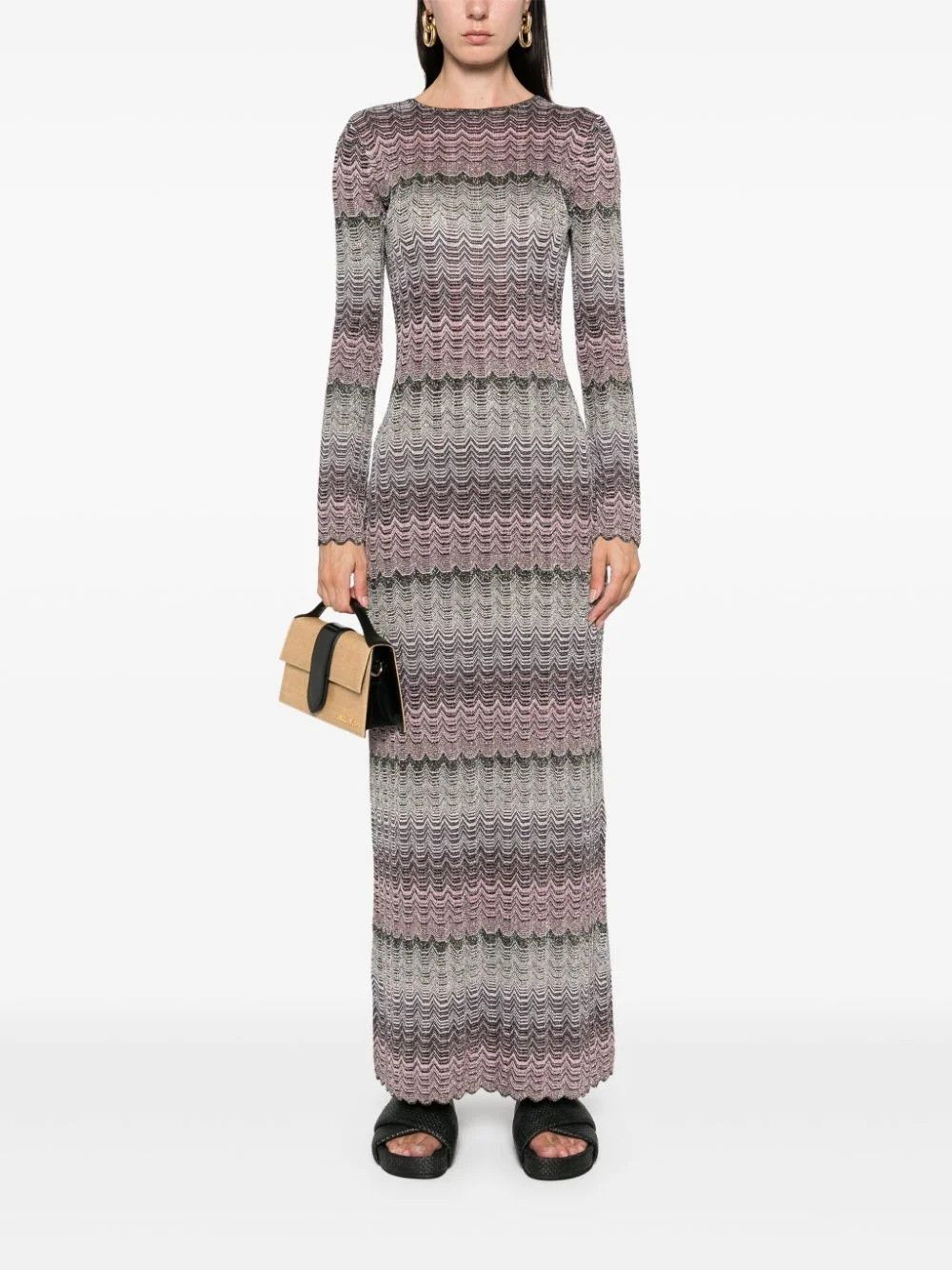 Missoni o1f1d3z0326 Greek-Motif Maxi Dress in Multicolor Size S / US 4 / IT 40 - 5 Thumbnail