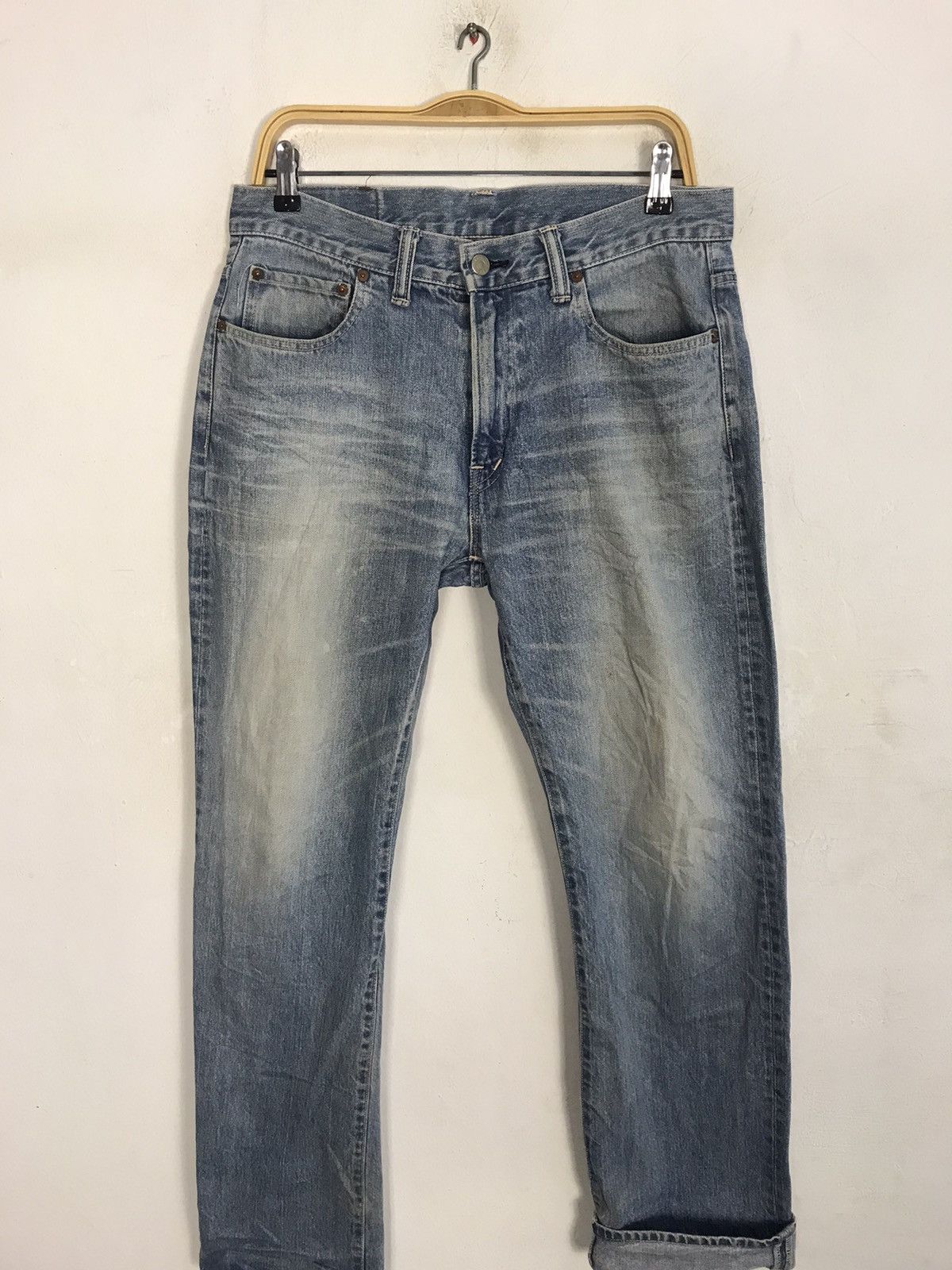 Blue Blue Japan Blue Blue Japanese Brand Beauty Faded Denim Straight Cut Size US 33 - 3 Thumbnail