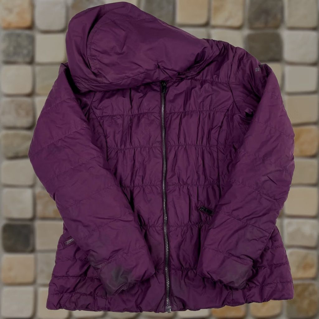 Vintage Columbia Jacket Womens Medium Purple Thermal Puffer Hooded Coat Jacket Outdoor Winter Skiing Compact Quilted Wind-Resistant Full Zip Size M / US 6-8 / IT 42-44 - 1 Thumbnail