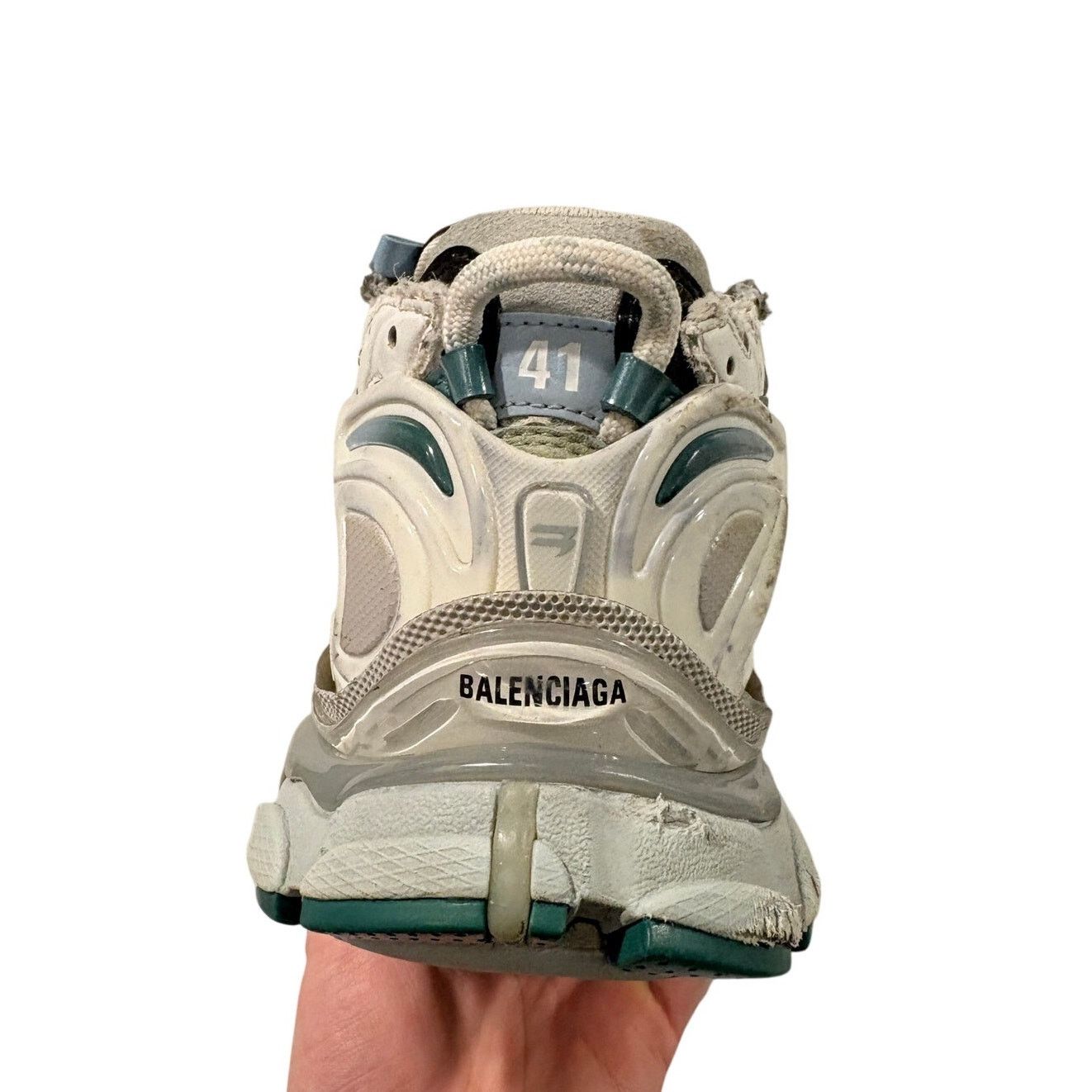 Balenciaga Runner Gradient Sneakers White Dark Green Blue