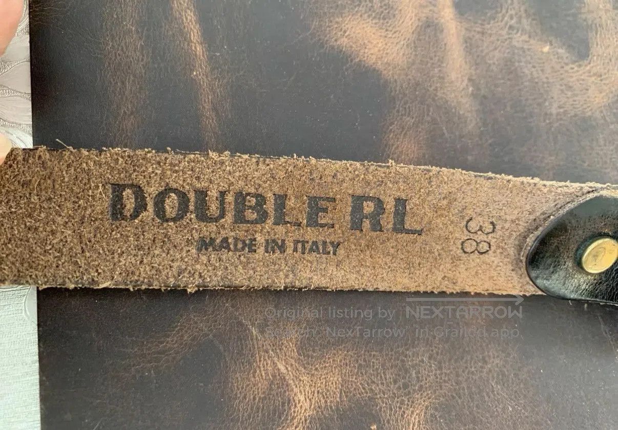 RRL Ralph Lauren Brown Leather Belt with Brass Buckle. Size ONE SIZE - 4 Thumbnail