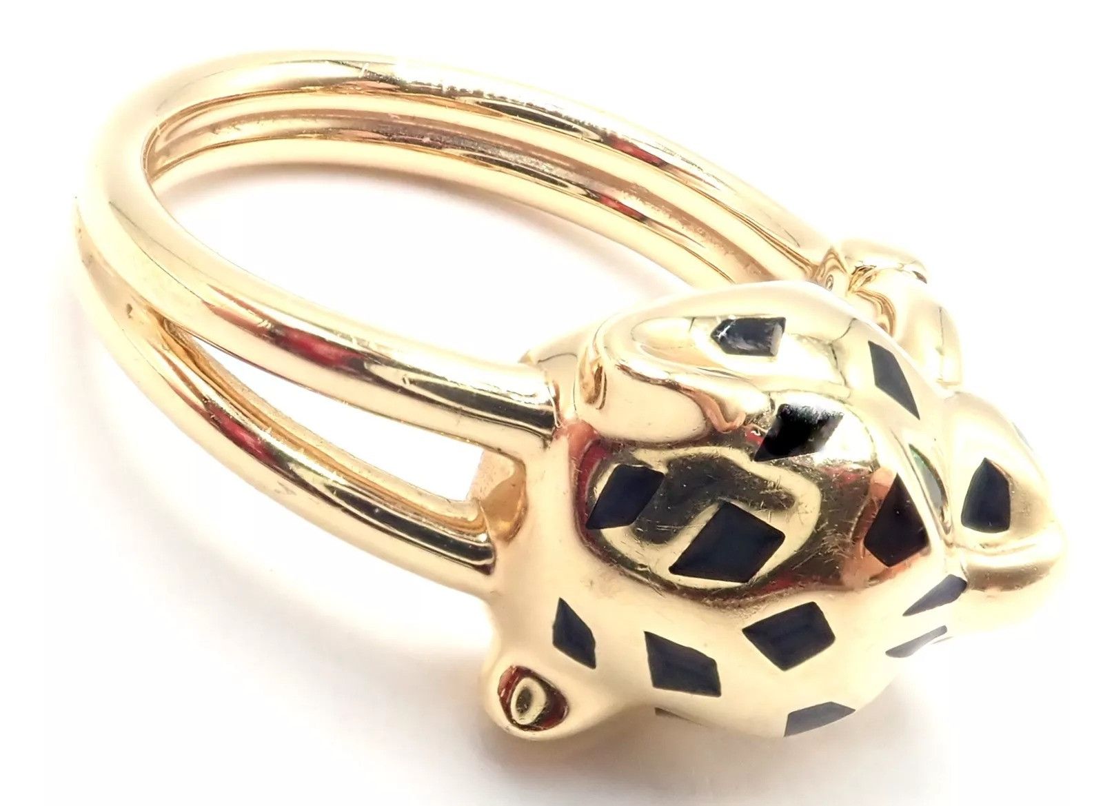 Cartier Cartier Panthere 18k Gold Diamond Lacquer Tsavorite Ring Size ONE SIZE - 3 Thumbnail