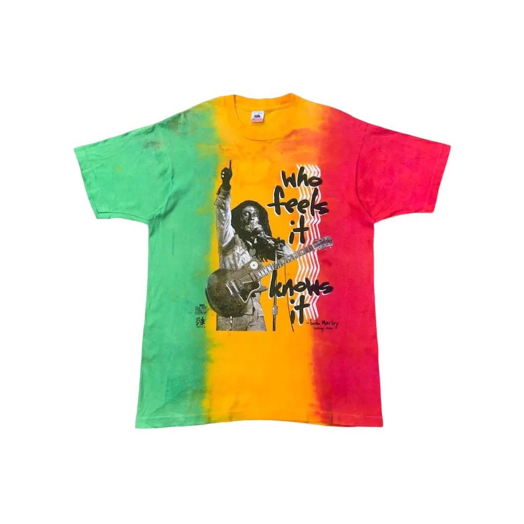 image of Vintage 90's Bob Marley Rasta Mania Reggae Music Tshirts, Men's (Size XL)