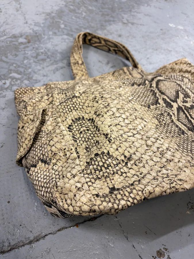 Roberto Cavalli Roberto Cavalli Beige Snake Print Handle Tote Bag Size ONE SIZE - 4 Thumbnail