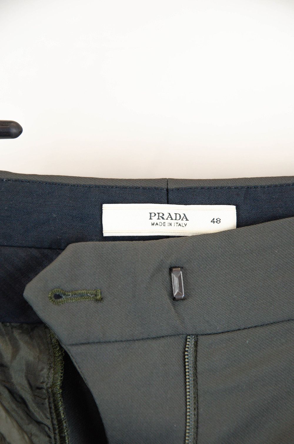 Prada Prada Dark Olive Wool Tapered Trousers IT48/W35 Size US 35 - 10 Thumbnail