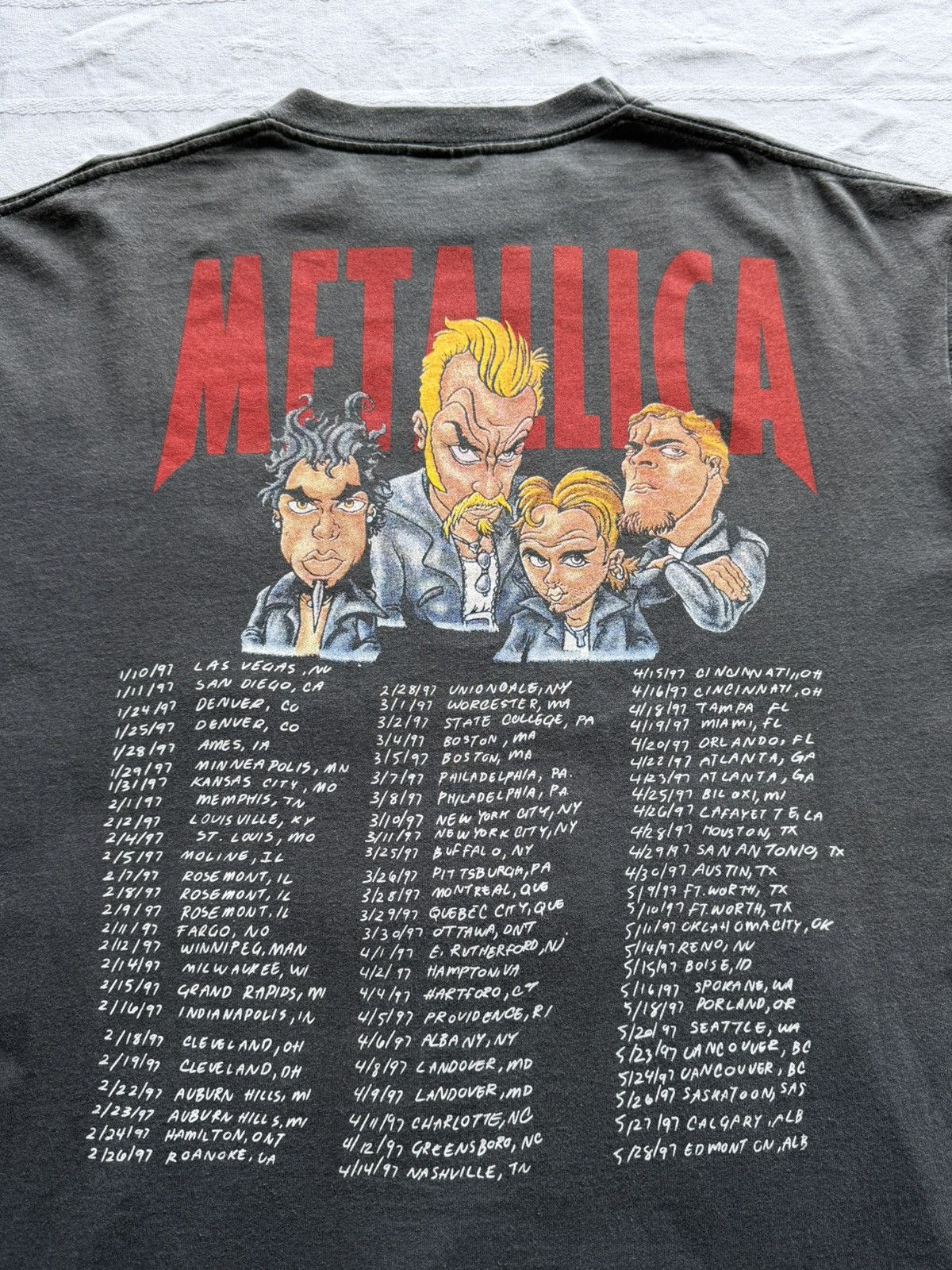Band Tees Vintage 1996 Metallica Band Tour T-Shirt Tee Size US XL / EU 56 / 4 - 9 Thumbnail
