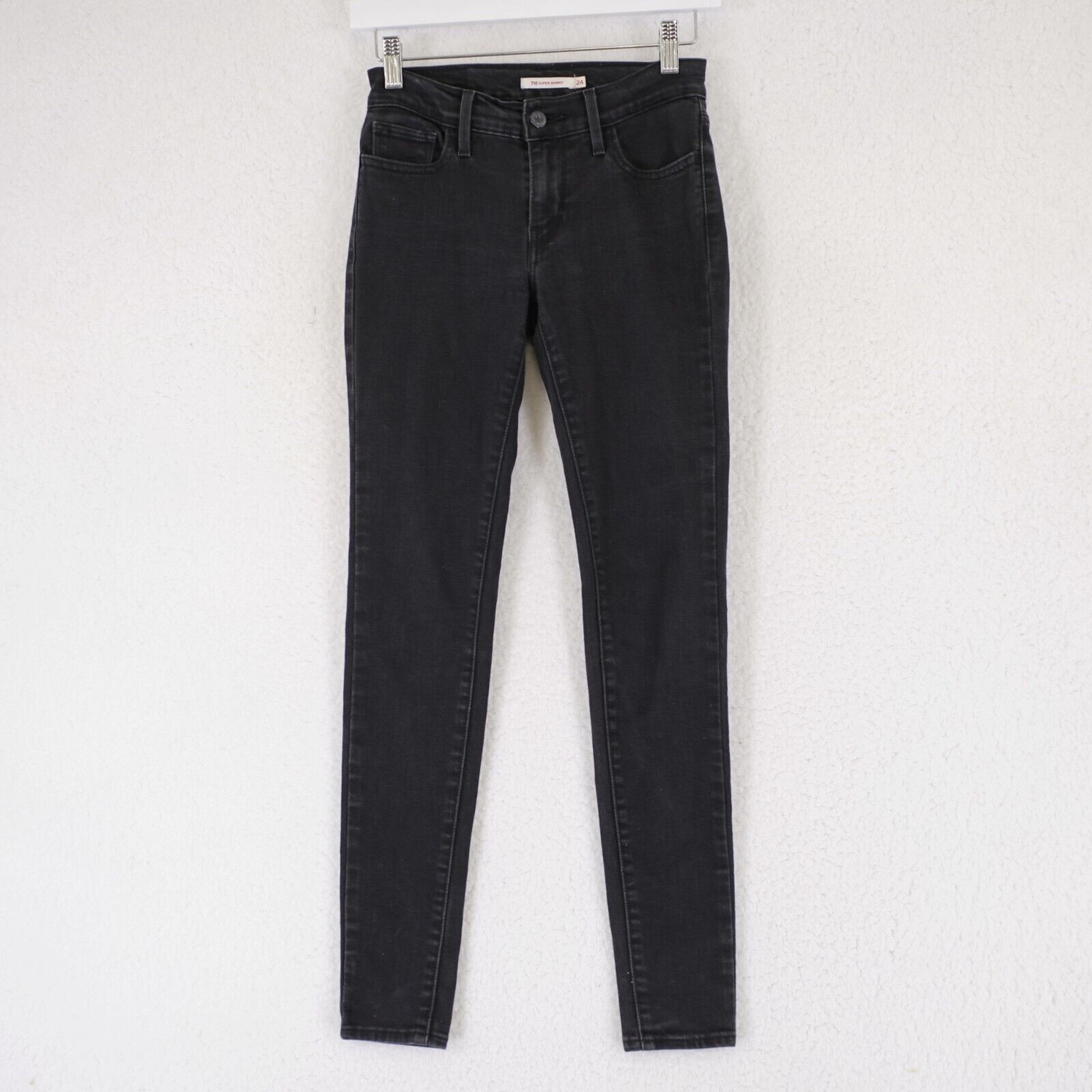 Levi's Levi's 710 Super Skinny Black Denim Women's Jeans 24 Low Ris Size 24" / US 00 / IT 34 - 1 Thumbnail