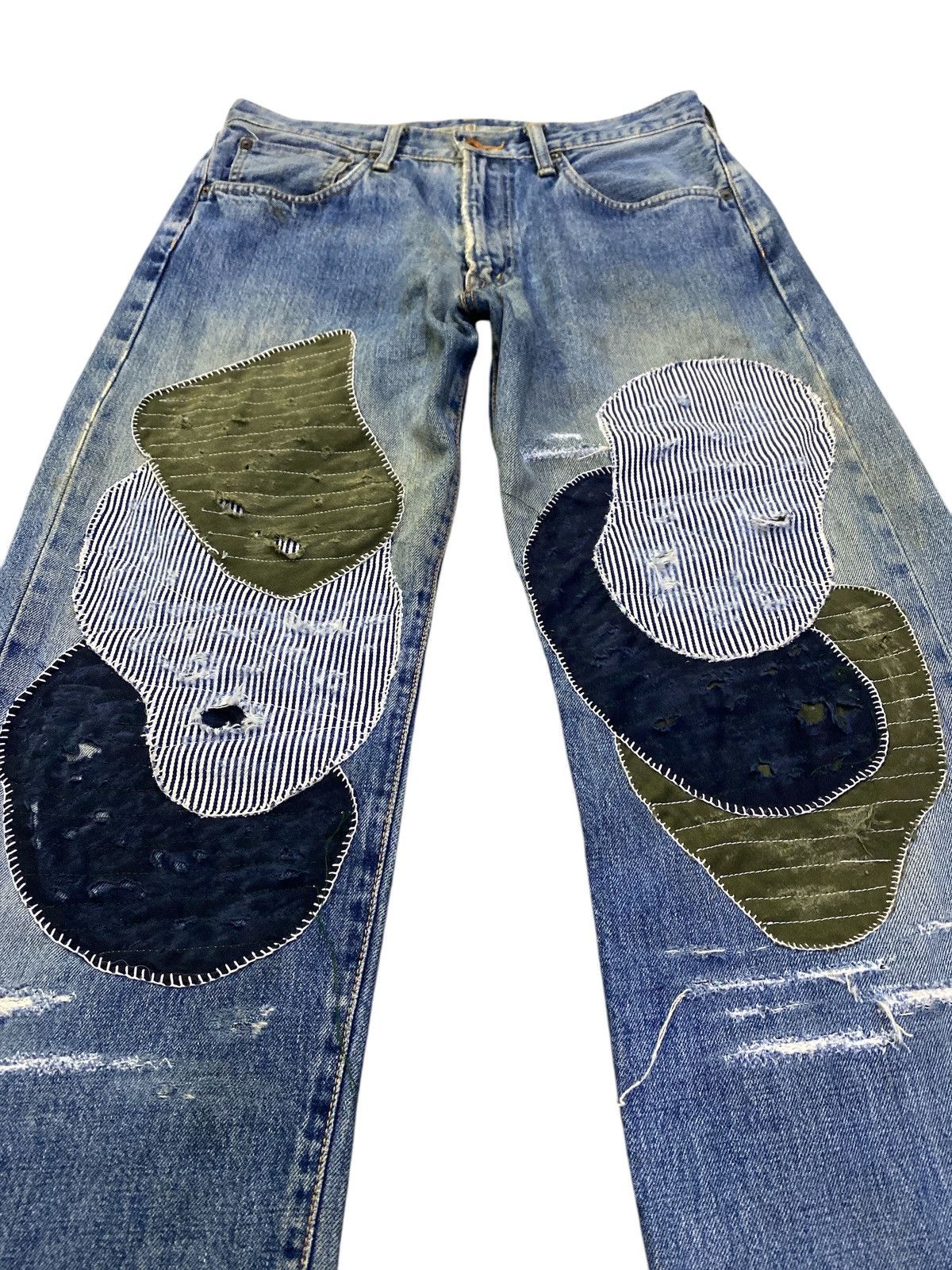 Edwin × Vintage Vintage Edwin 505x Patchwork Denim Selvedge Size US 32 / EU 48 - 9 Thumbnail