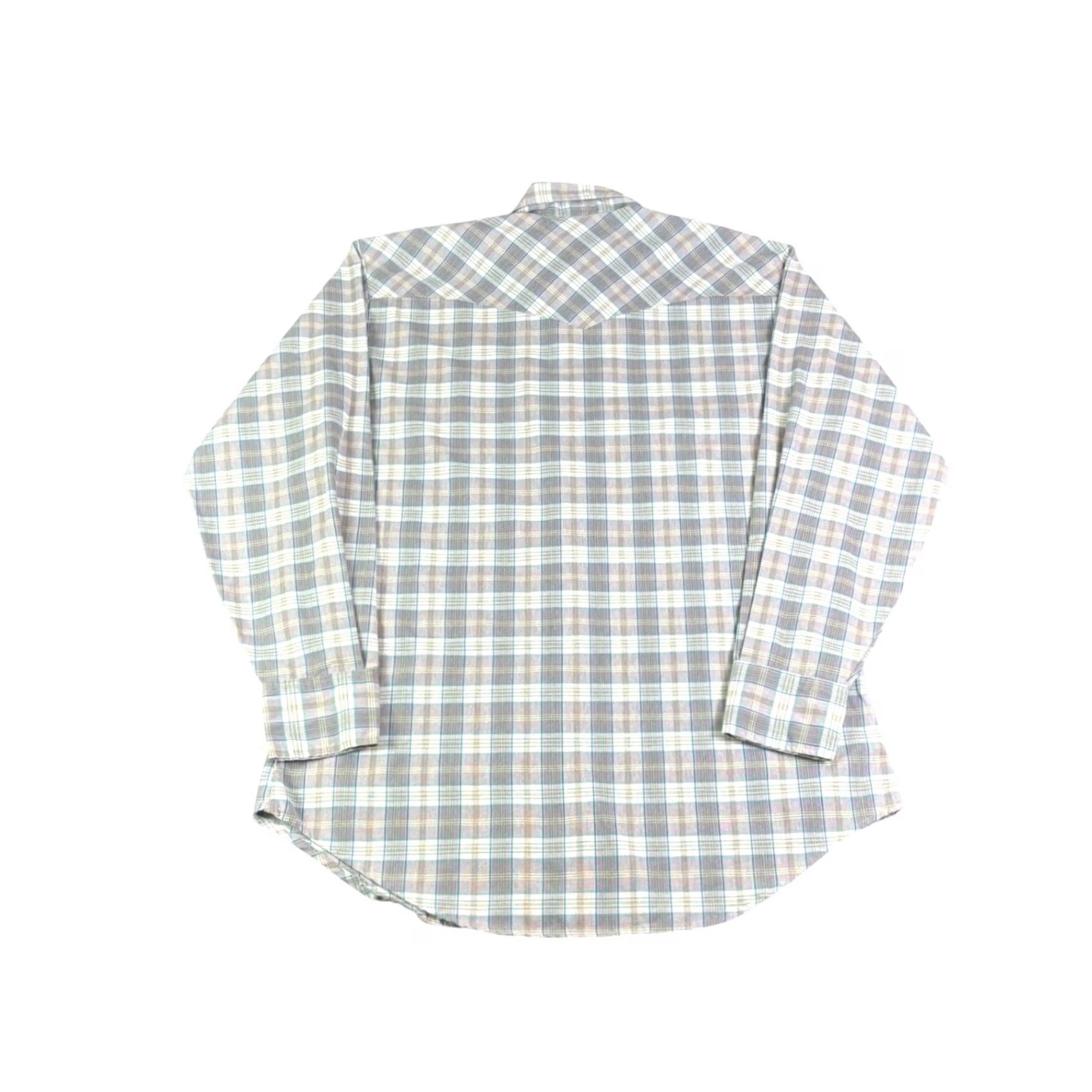 Vintage Big Mac Mens LT Tall Plaid Western Workwear Shirt Grey Teal Yellow Size US L / EU 52-54 / 3 - 2 Thumbnail