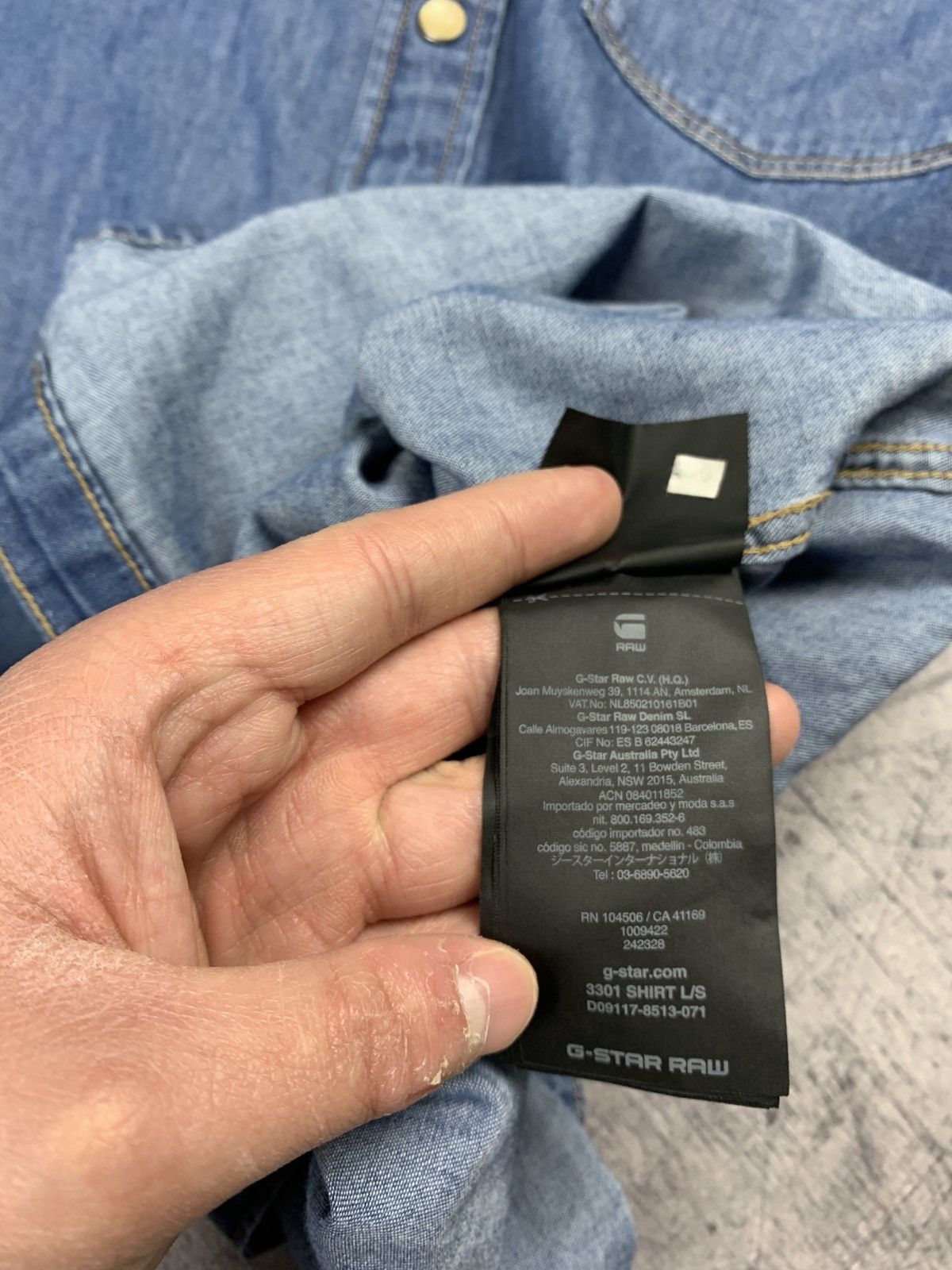 G-Star G-Star Raw 3301 Denim Shirt Buttons Up Long Sleeve Men’s S Size US S / EU 44-46 / 1 - 9 Thumbnail