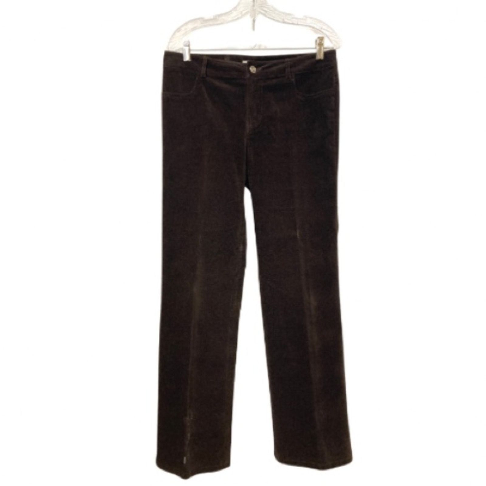 Other CAbi Brown Velvet Velour Straight Leg Trousers Slacks Pants Size 30" / US 8 / IT 44 - 1 Thumbnail