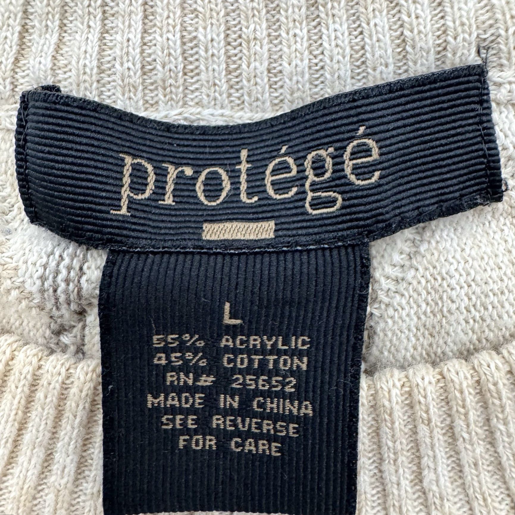 Vintage VINTAGE Protege Sweater Mens L 90s Hip Hop Streetwear 3D Knit Textured Beige Crew Neck Long Sleeve Knit Pullover Geometric 3D Mens Size US L / EU 52-54 / 3 - 4 Thumbnail