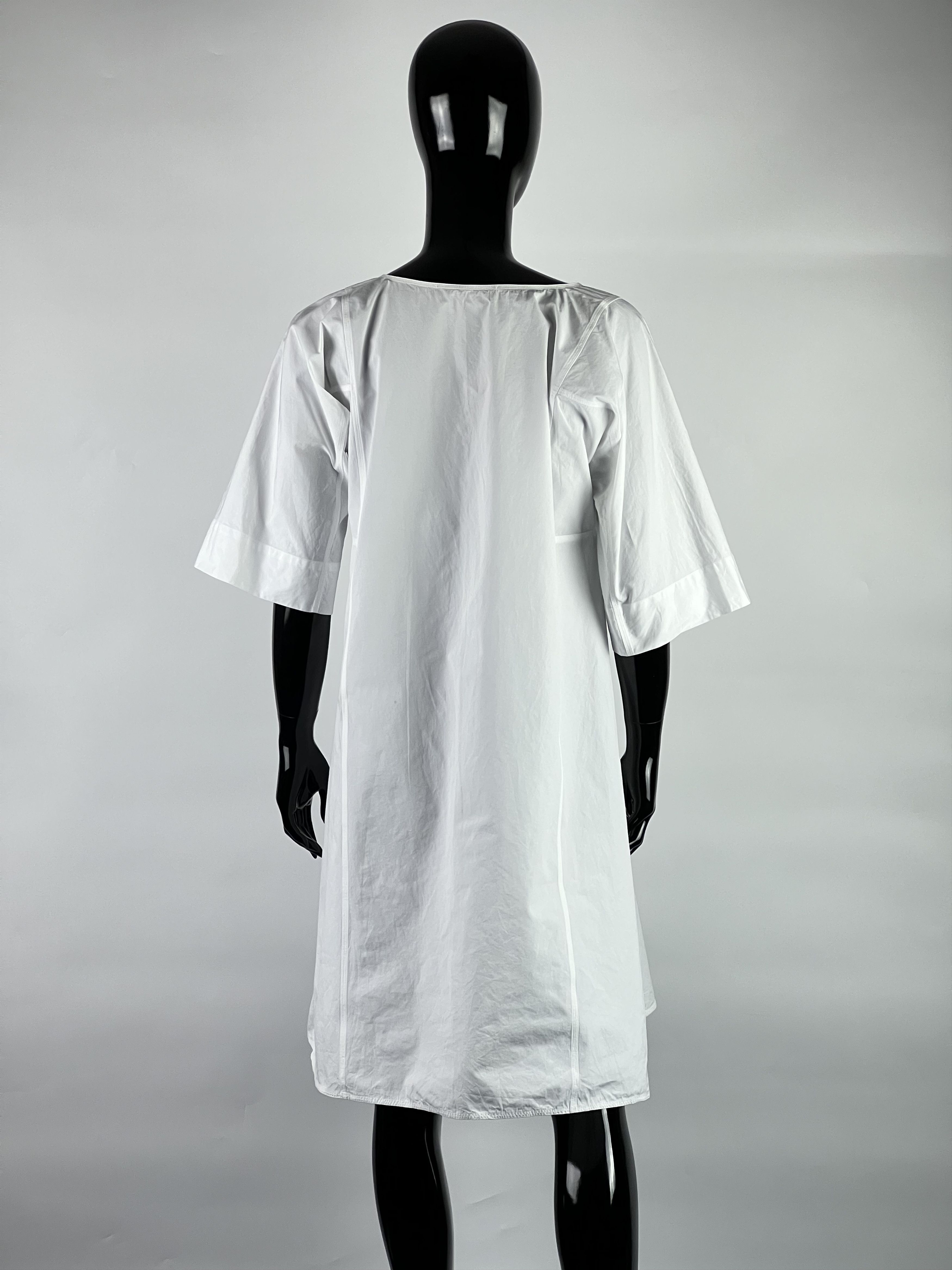 SOFIE D'HOORE Sofie D'Hoore White Cotton Midi Dress Size 34 Size XS / US 0-2 / IT 36-38 - 3 Thumbnail