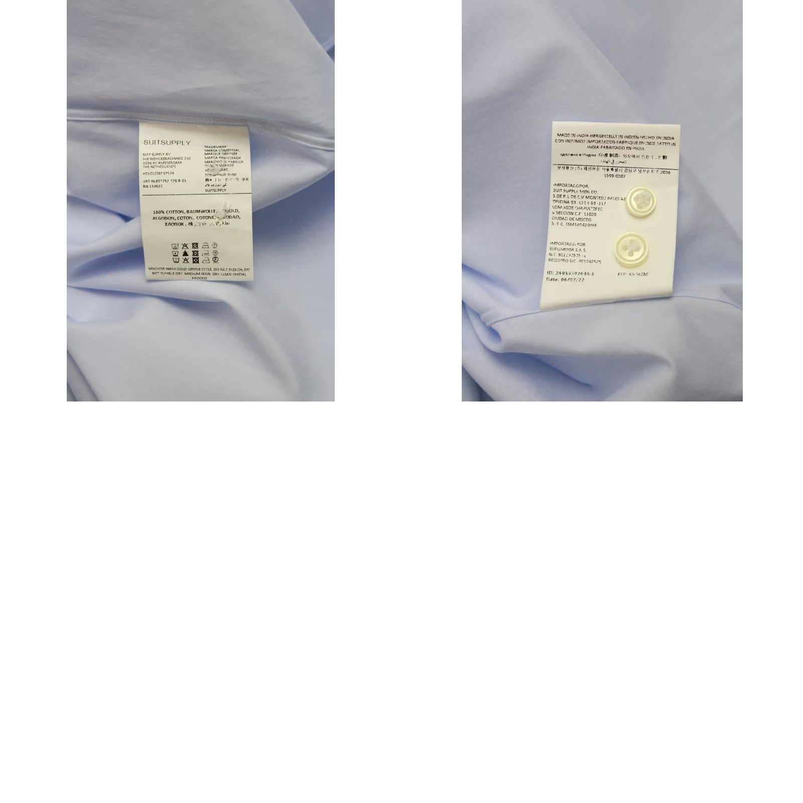 Suitsupply SUITSUPPLY Shirt Slim Fit LARGE Button Placket Men's Size US L / EU 52-54 / 3 - 8 Thumbnail