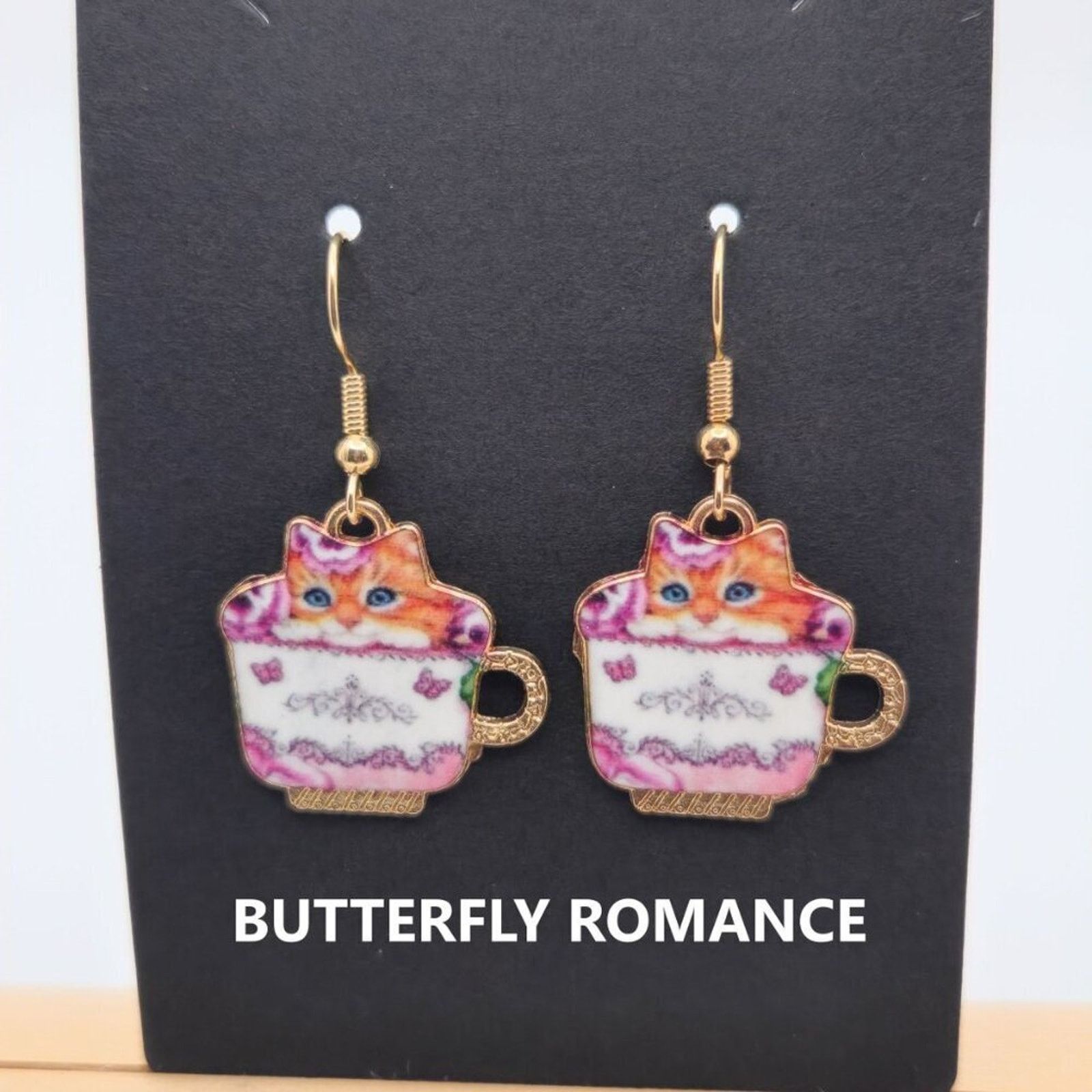 Other Calico Cat Teacup Earrings – Handmade & Customizable Size ONE SIZE - 8 Thumbnail