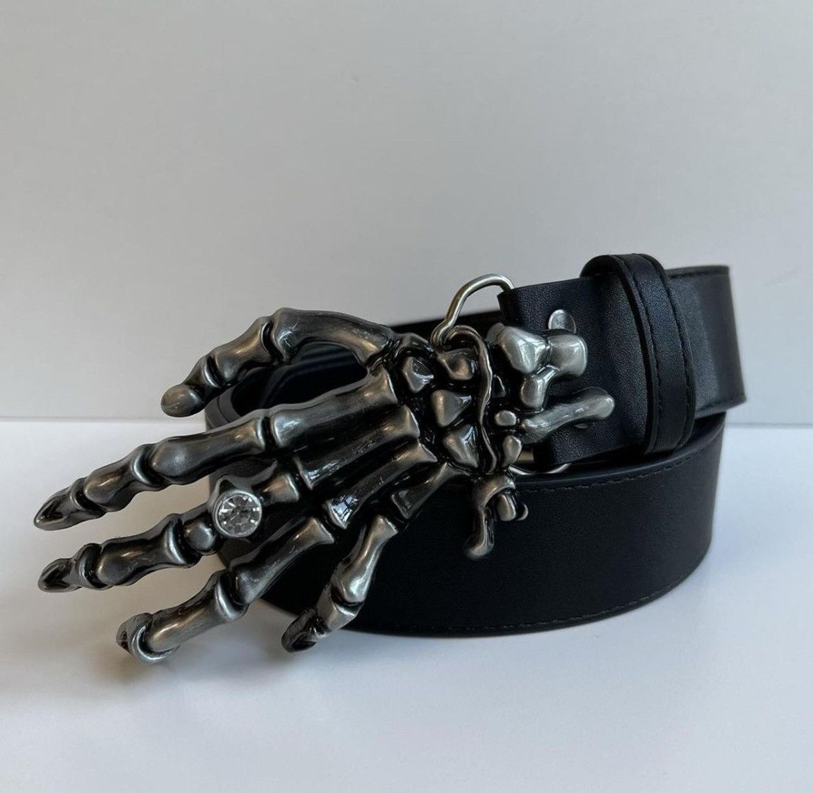 Vintage y2k 2000s vintage style skeleton grunge goth emo black belt Size ONE SIZE - 2 Thumbnail