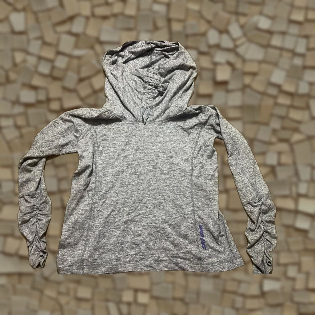 Vintage Ski-Doo Hoodie Womens XL Gray Pullover Drawstring Ruched Sleeve Regular Fit Activewear Sweatshirt Size XL / US 12-14 / IT 48-50 - 1 Thumbnail