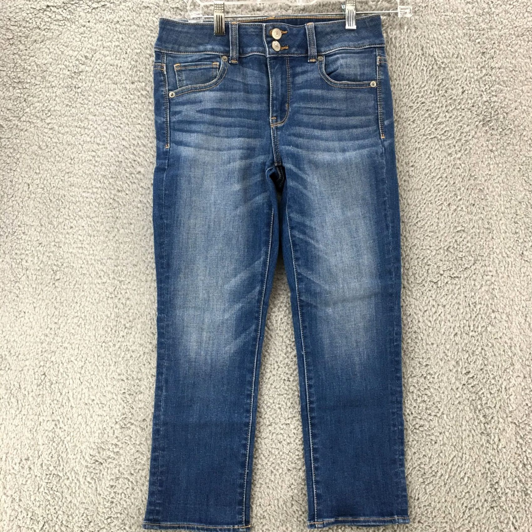 American Eagle Outfitters American Eagle Outfitters Jeans Womens 4 Blue Denim Mid Waisted Zip Fly Pockets Straight Jeans Size 27" / US 4 / IT 40 - 2 Thumbnail