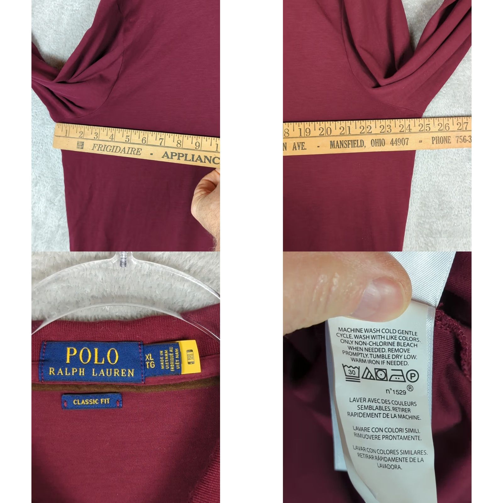 Polo Ralph Lauren Polo Ralph Lauren Shirt Mens XL Golf Long Sleeve Lightweight Burgundy Size US XL / EU 56 / 4 - 8 Thumbnail