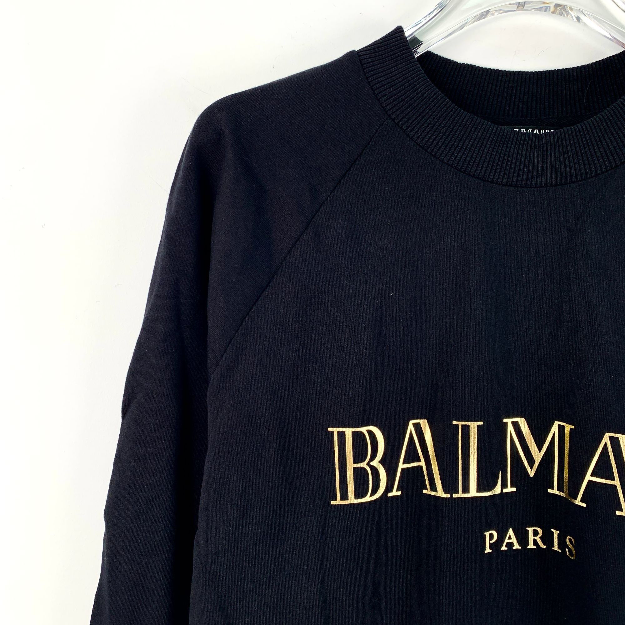 Balmain Balmain Paris Black Cotton Logo Sweatshirt Round-Neck Long-S Size US S / EU 44-46 / 1 - 6 Thumbnail