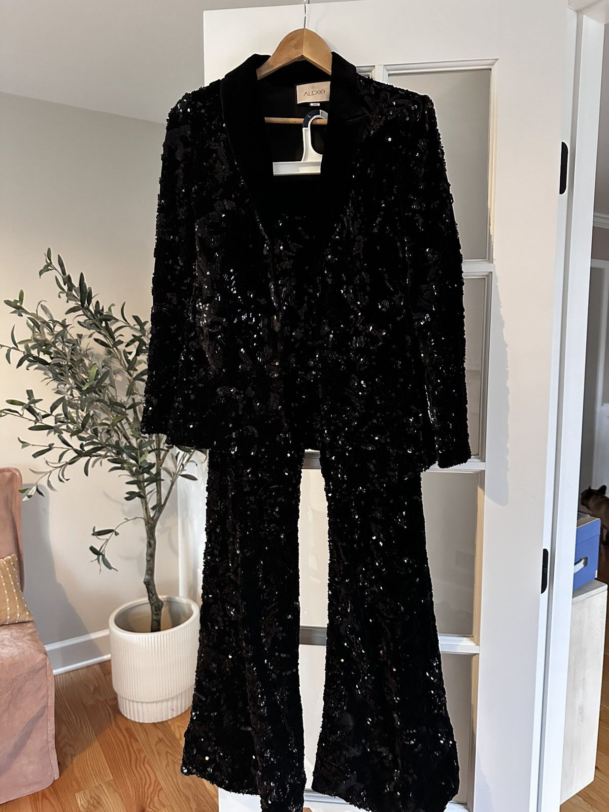 Sequin flare dress suit