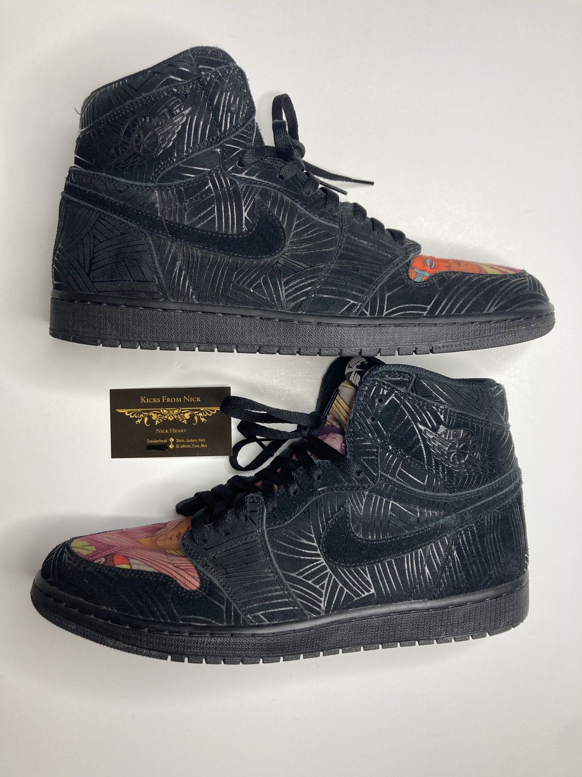 image of Pomb X Jordan 1 Retro High 'los Primeros' Size 14 Shoes in Black, Men's