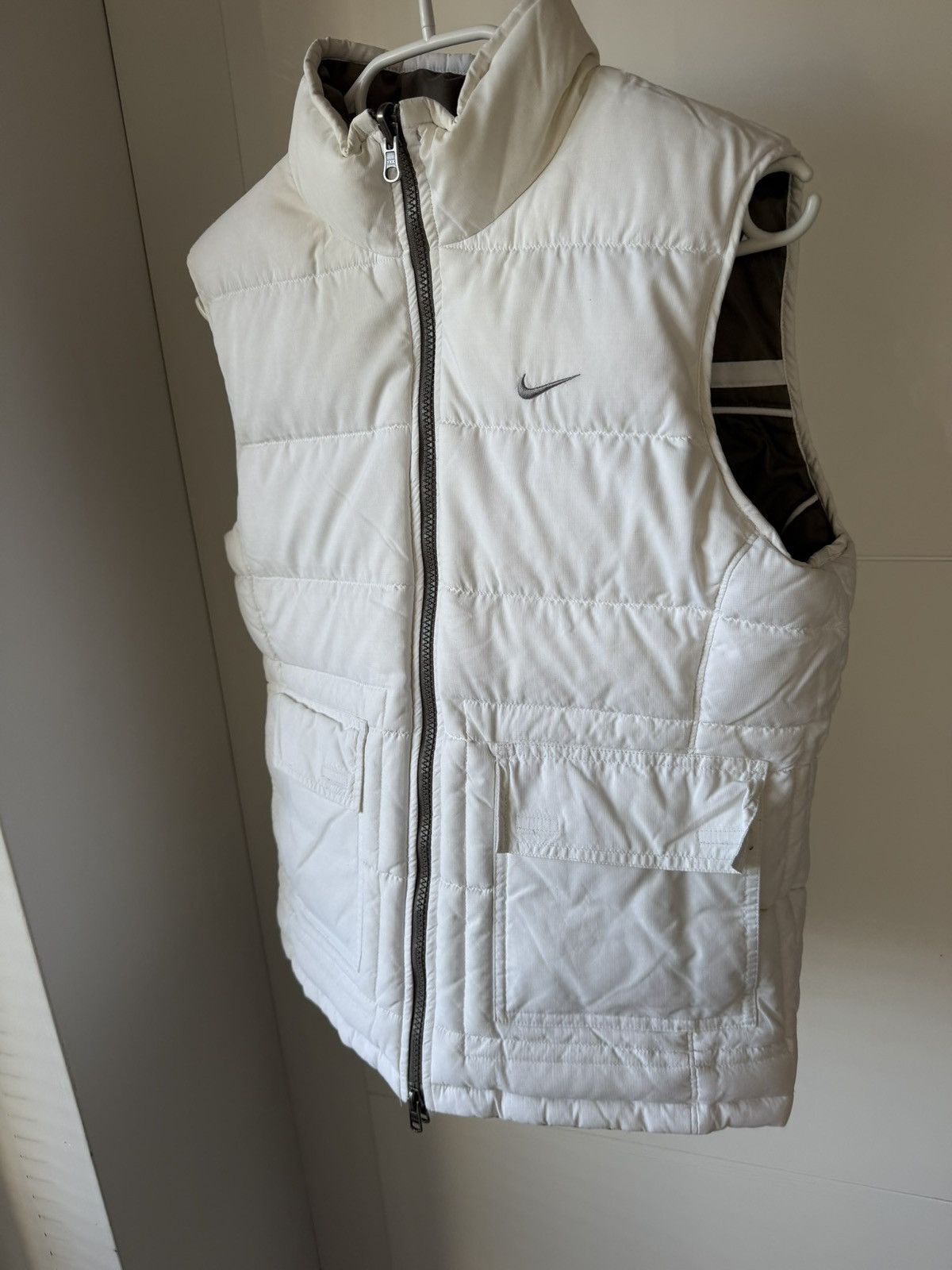 Vintage ‼️Vintage Knit Swoosh Logo Puffer Reversible Brown Vest‼️ Size M / US 6-8 / IT 42-44 - 9 Thumbnail