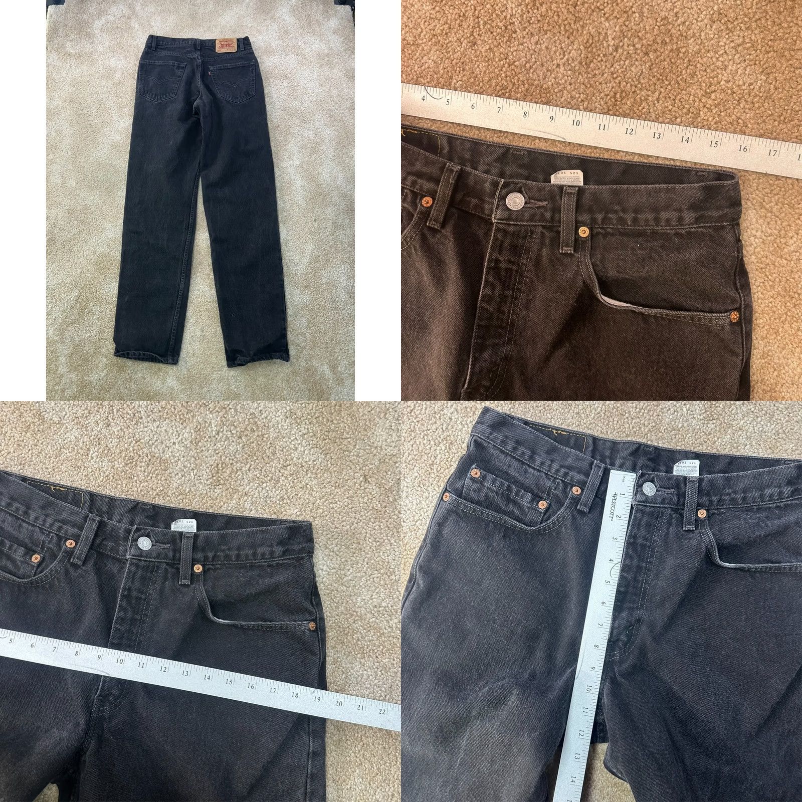 Levi's VINTAGE Levi's 550 Jeans Men 33x36 Black Denim Relaxed 90s Grunge Y2K Denim Jeans Mens Black Size US 33 - 8 Thumbnail