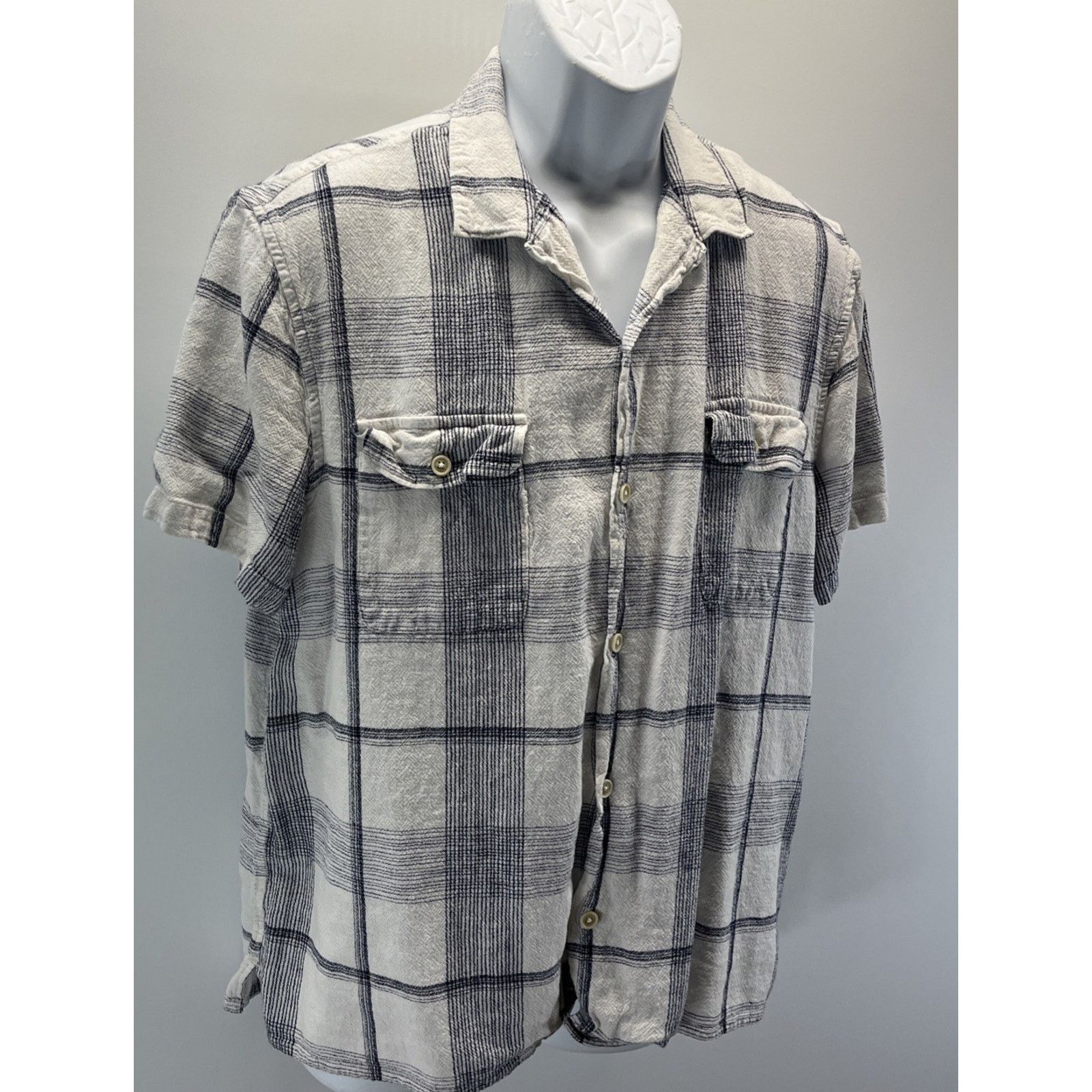 Lucky Brand Lucky Brand Linen Blend Plaid Button Front Shirt Men's XL Size US XL / EU 56 / 4 - 3 Thumbnail