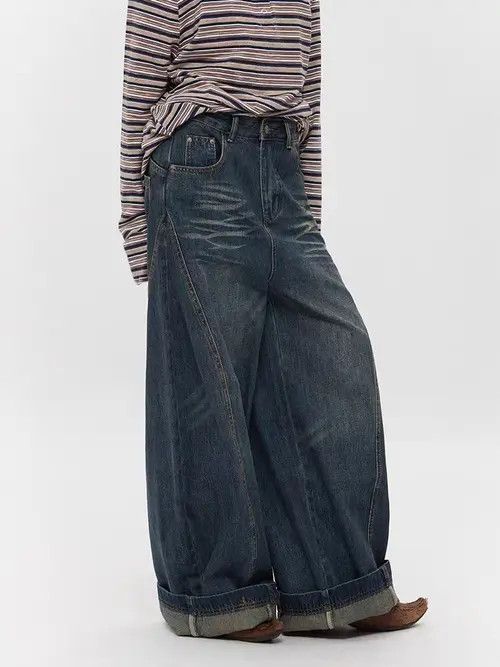 VIBE Washed machete design baggy vintage Y2K street hip hop jeans Size US 28 / EU 44 - 5 Thumbnail