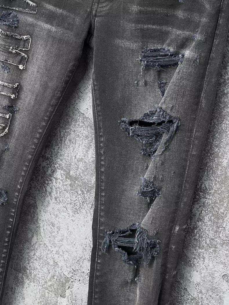 Amiri Amiri Letter Logo Destroyed Wash Denim Jeans Size US 30 / EU 46 - 4 Thumbnail
