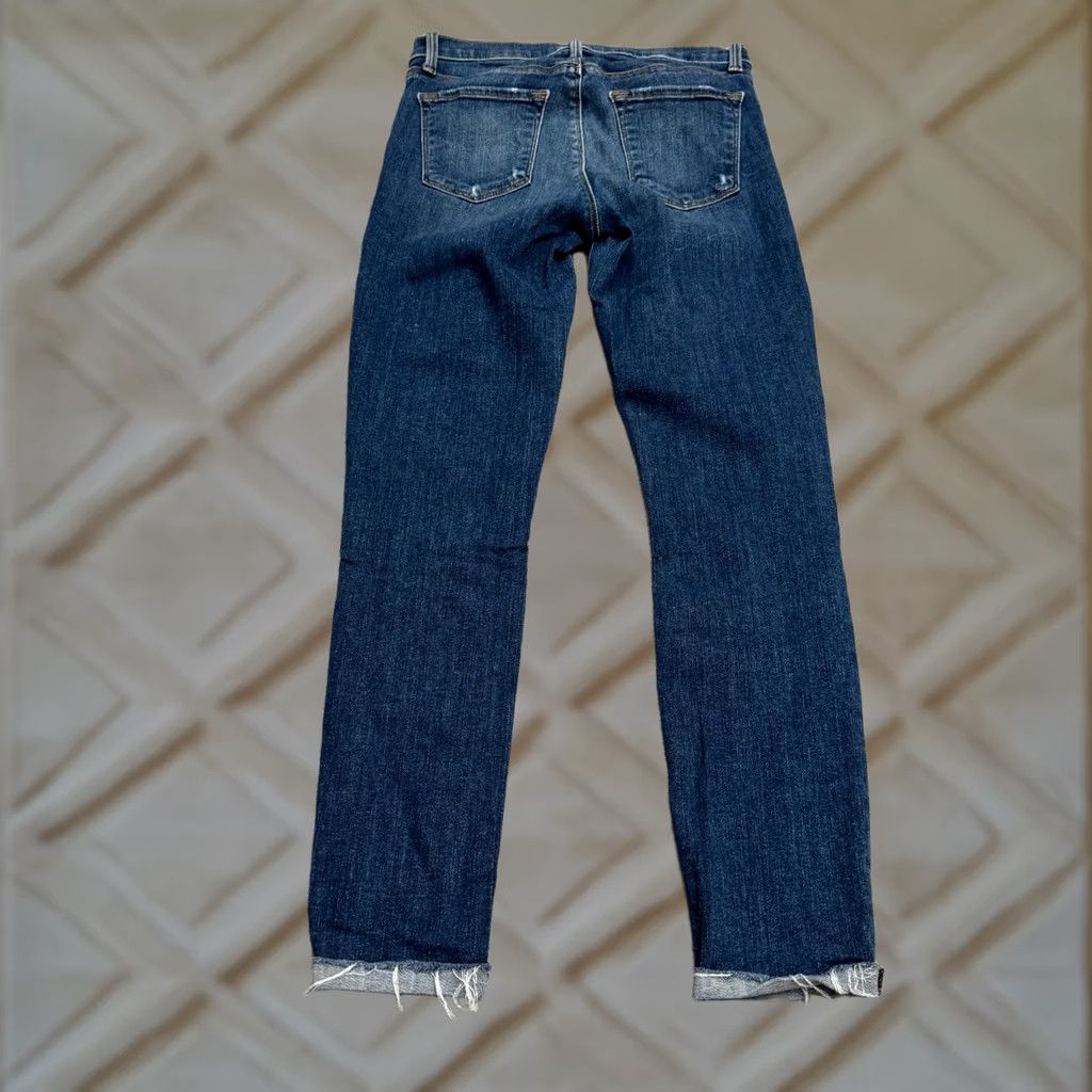 J Brand J Brand Breathless Skinny Denim Jeans Womens 25 Blue Raw Hem Capri Distressed Size 42" / US 20 - 1 Thumbnail