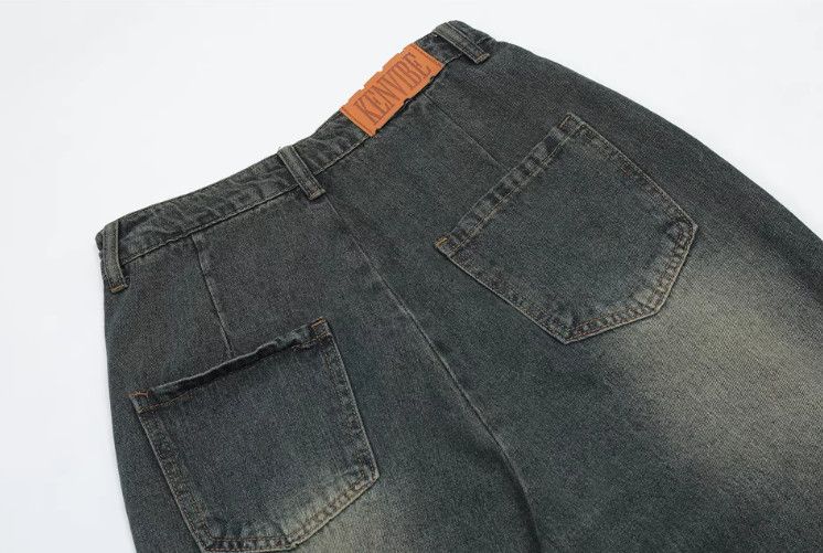 Jean Men's high street hip-hop star stitching wide-leg jeans Size US 32 / EU 48 - 6 Thumbnail