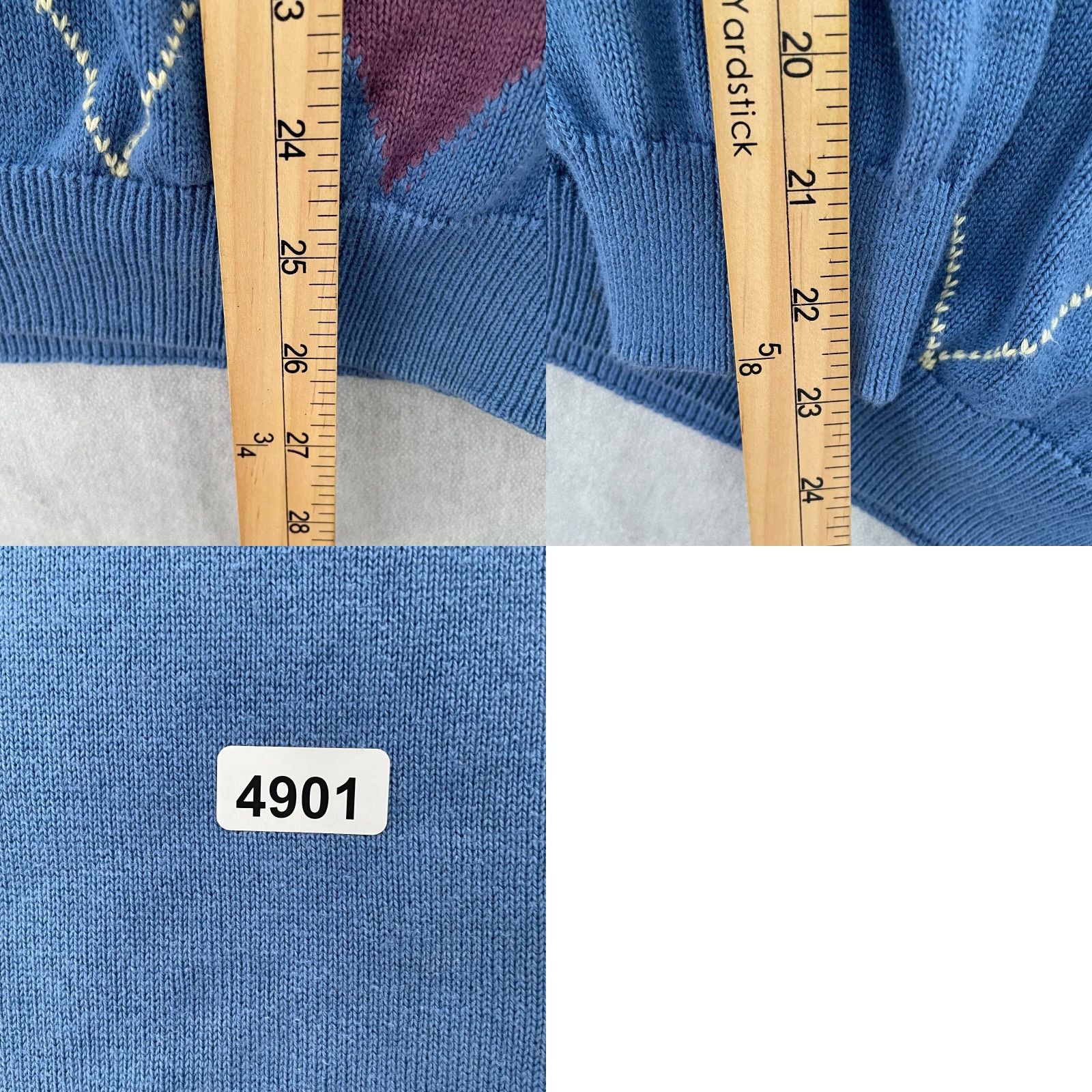 Vintage TUTTLE GOLF Sweater Adult Large Blue Argyle V-Neck Pullover Men L Cotton Knit Pullover Classic Mens Size US L / EU 52-54 / 3 - 8 Thumbnail