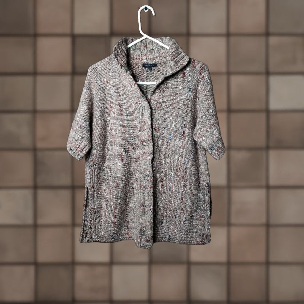 Vintage Lafayette 148 New York Cardigan Knit Wool Blend 1/2 Sleeve Marled -Size PS Beige Womens Cardigan Size S / US 4 / IT 40 - 1 Thumbnail
