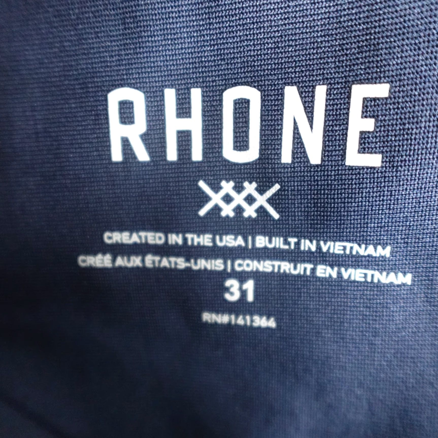 Rhone Rhone Pants 31 x 31 Blue Solid Navy Slim Straight Chino Men 31in Inseam 31in Front Flat Patch Slash Pocket Summer Spring Fall Casual Size US 31 - 3 Thumbnail