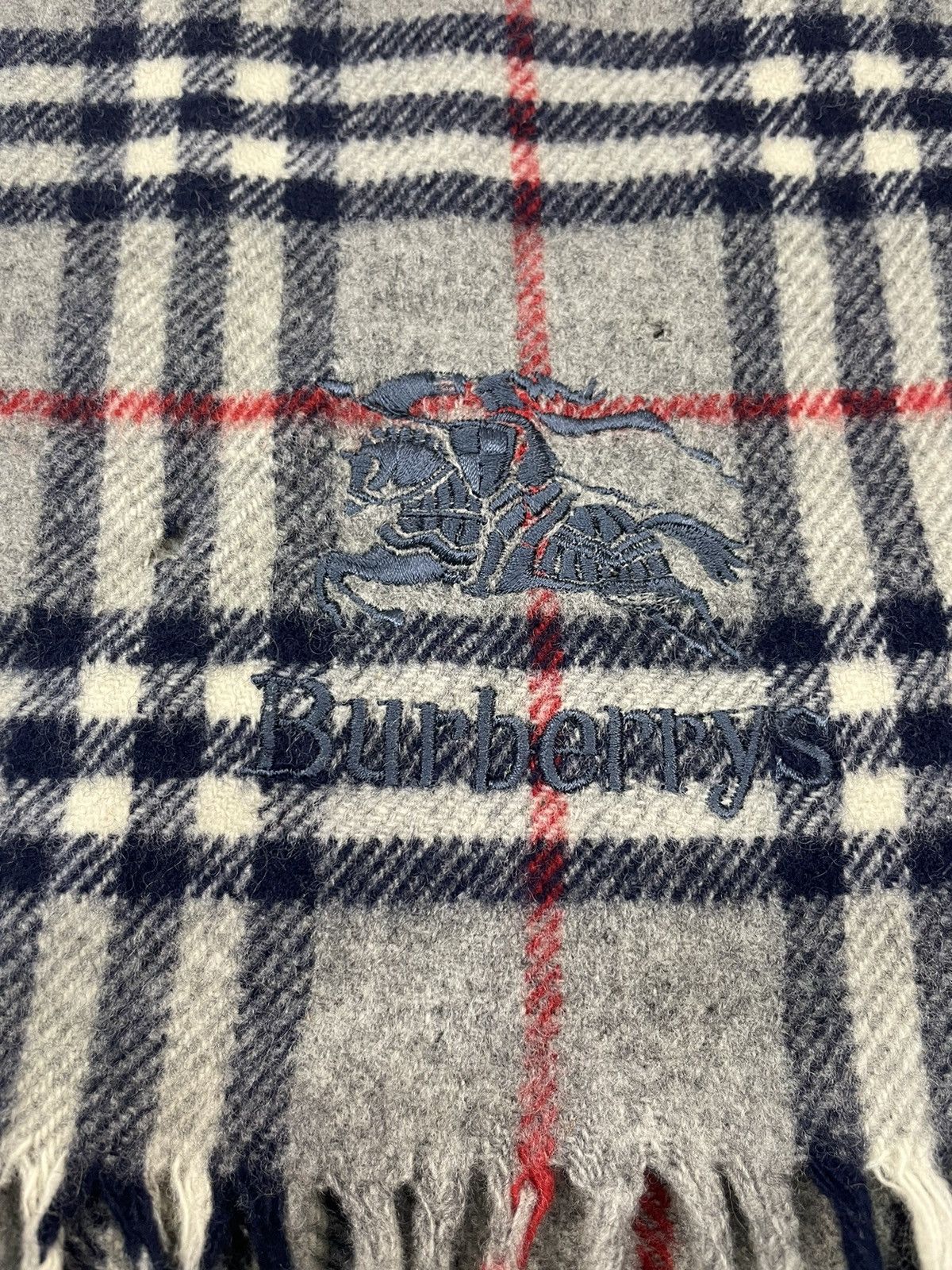 Burberry × Vintage Vintage Burberry Cashmere Wool Scarf Muffler Size ONE SIZE - 6 Thumbnail
