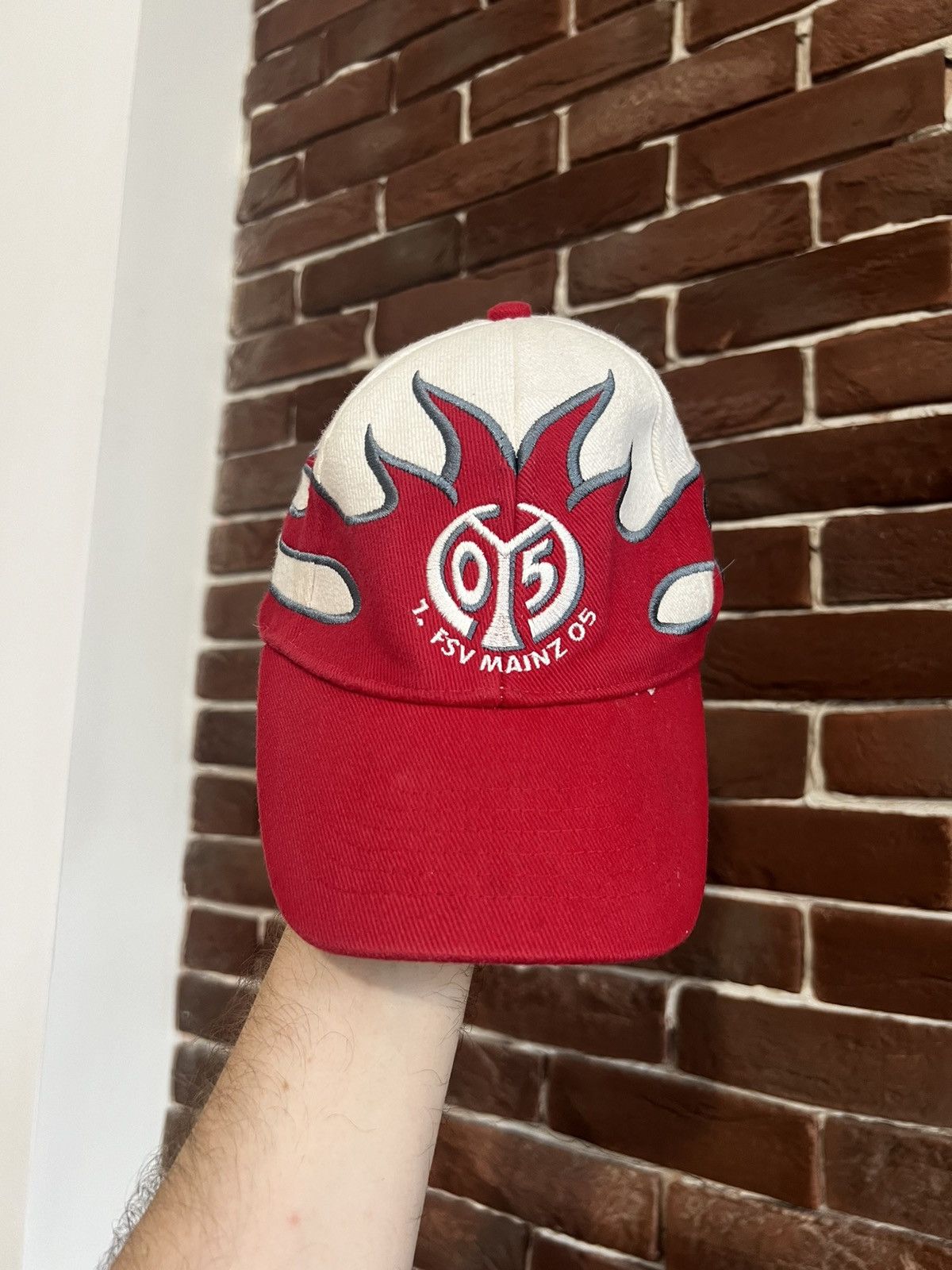 Vintage Rare Vintage 90s FSV MAINZ 05 Flames Hat Soccer Football Cap Size ONE SIZE - 2 Thumbnail