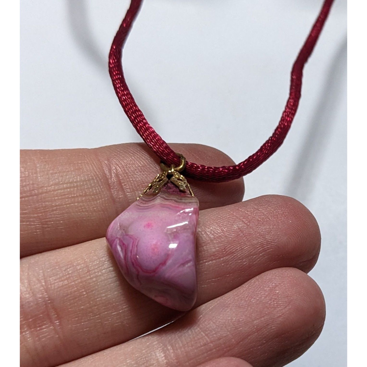 Other Dyed Pink Natural Agate Pendant Necklace Size ONE SIZE - 6 Thumbnail