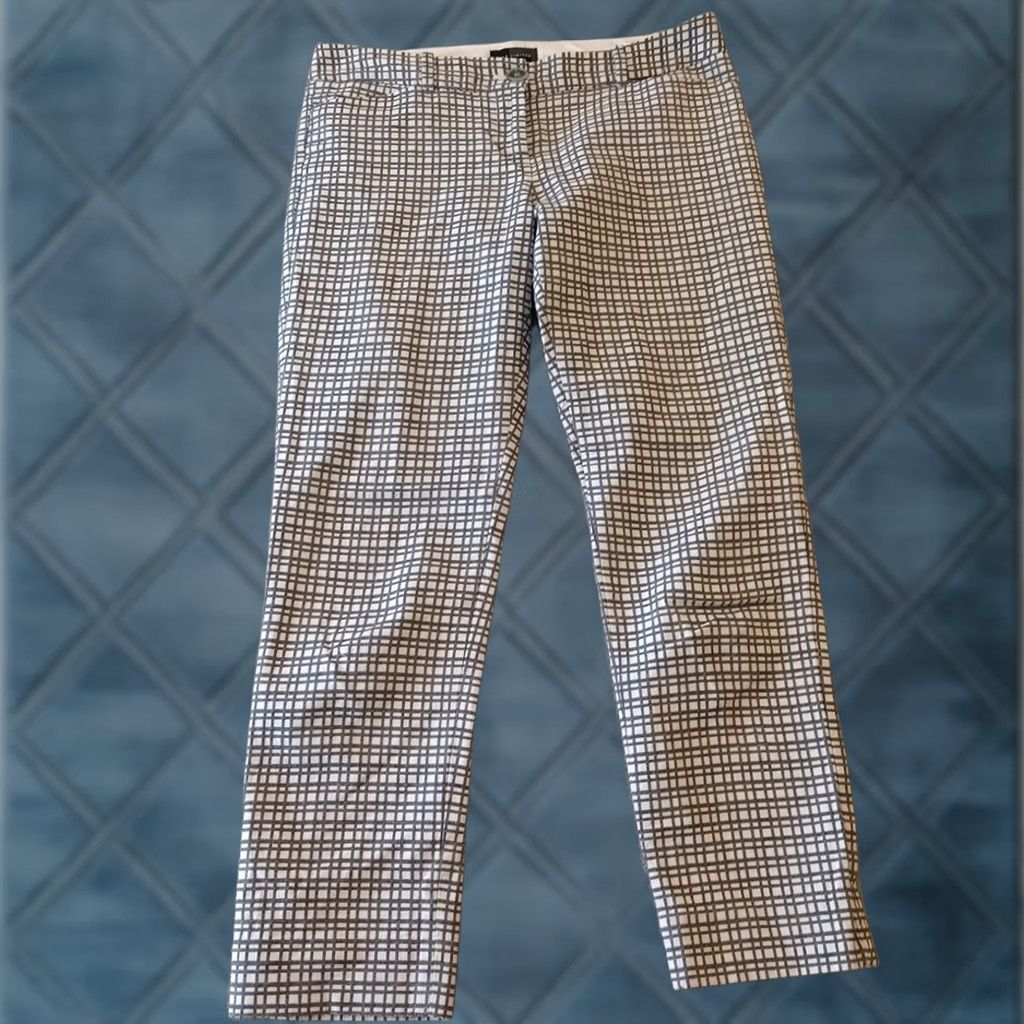 Vintage The Limited Pants Womens Size 4 Gray Plaid 30x25 Low Rise Dress Pants Straight Inseam 25 Size 27" / US 4 / IT 40 - 1 Thumbnail