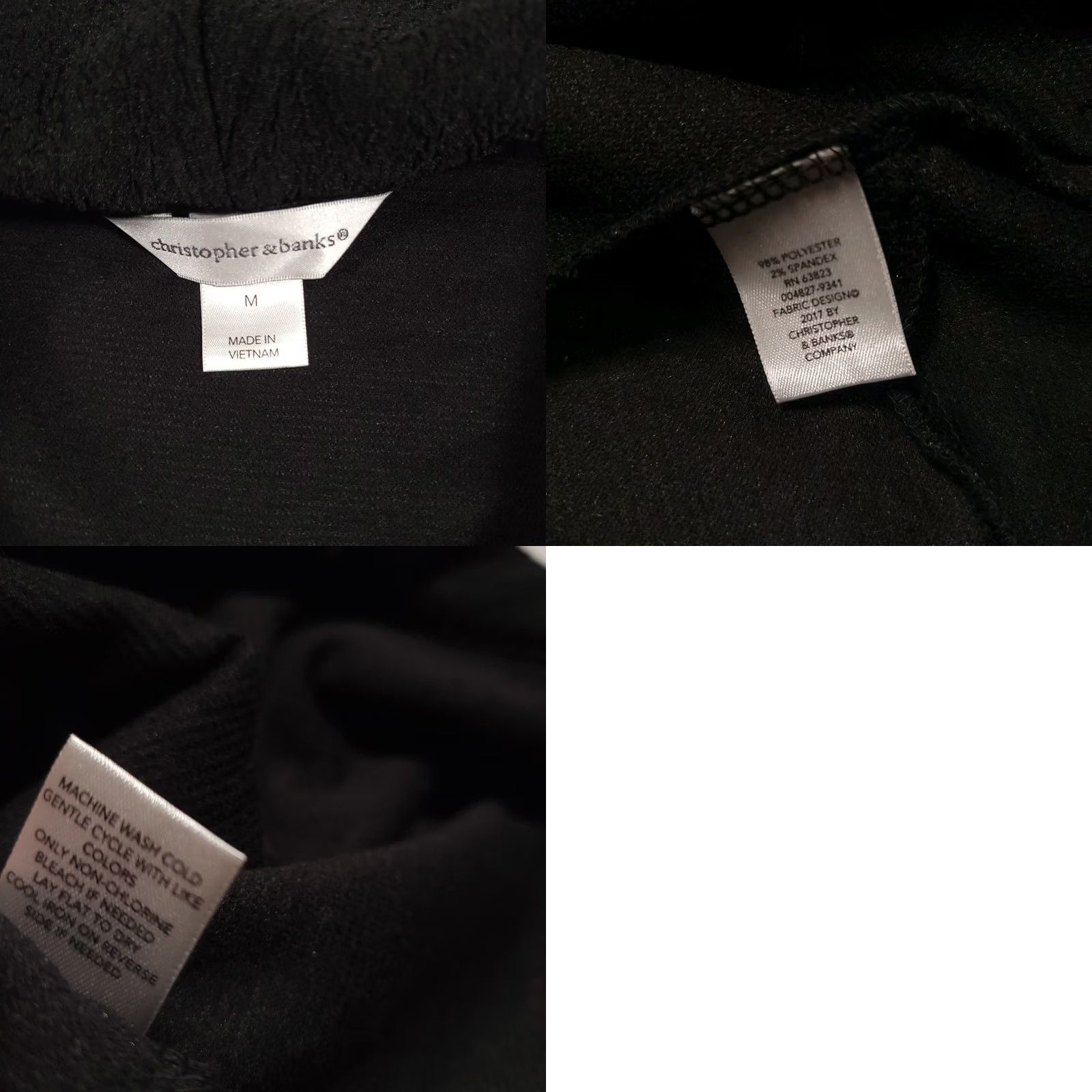 Vintage Christopher & Banks Open Front Blazer Jacket Women's Medium Black Silver Heavy Size M / US 6-8 / IT 42-44 - 9 Thumbnail