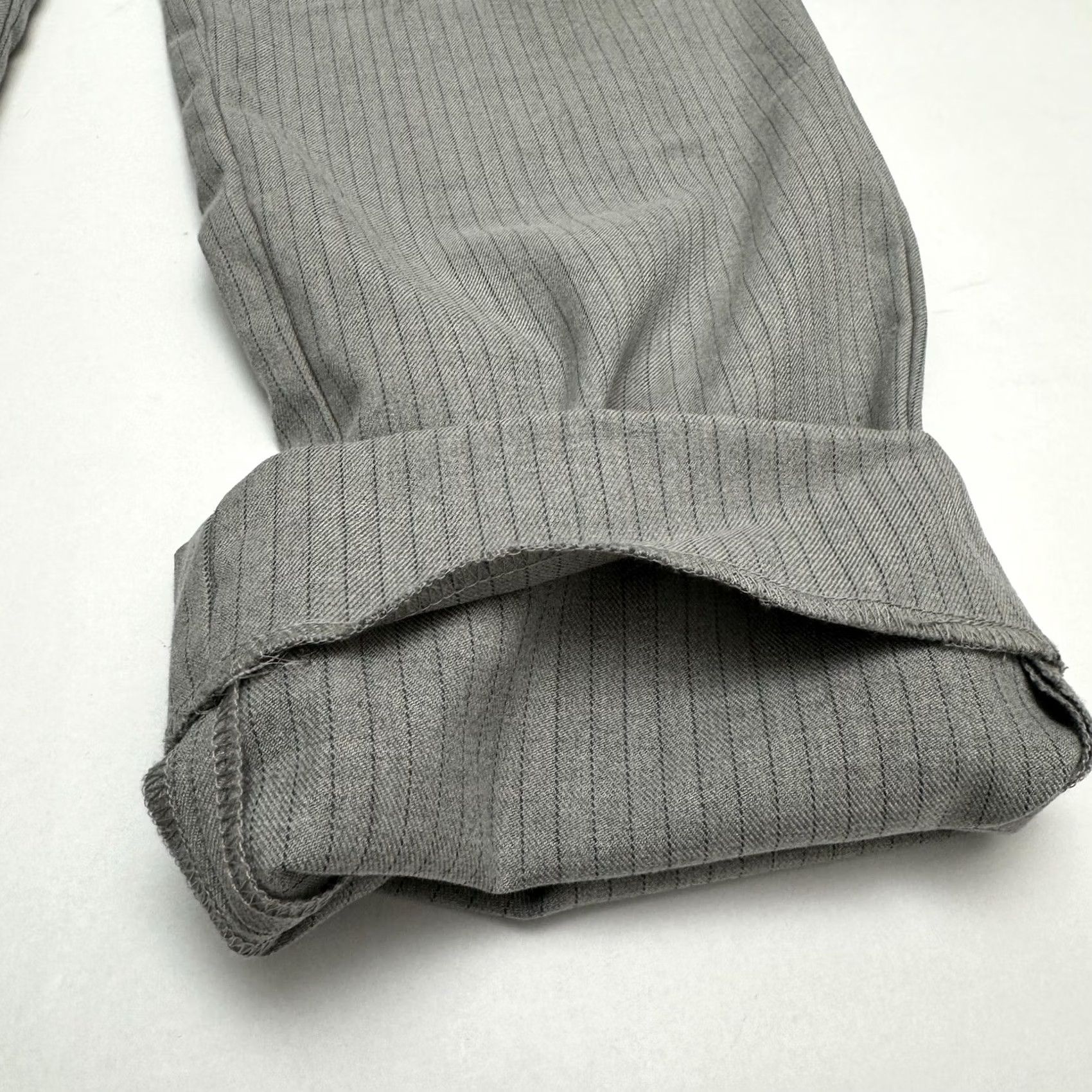 Banana Republic Banana Republic Men Slim Chino Pants 31x32 Gray Striped Straight Leg Casual Dress Pant Chinos Size US 31 - 2 Thumbnail