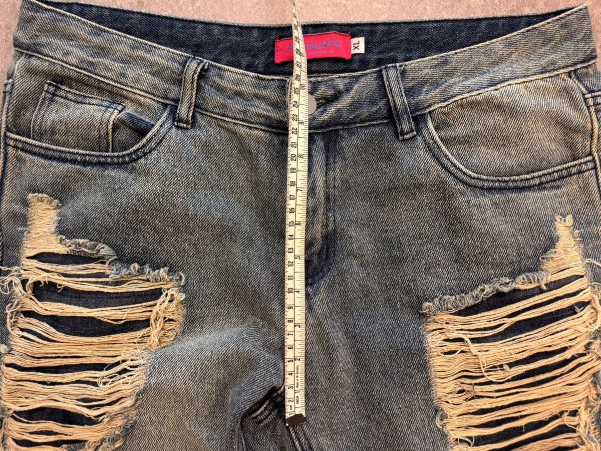 Japanese Brand Distressed Flared Jeans Size US 34 / EU 50 - 4 Thumbnail