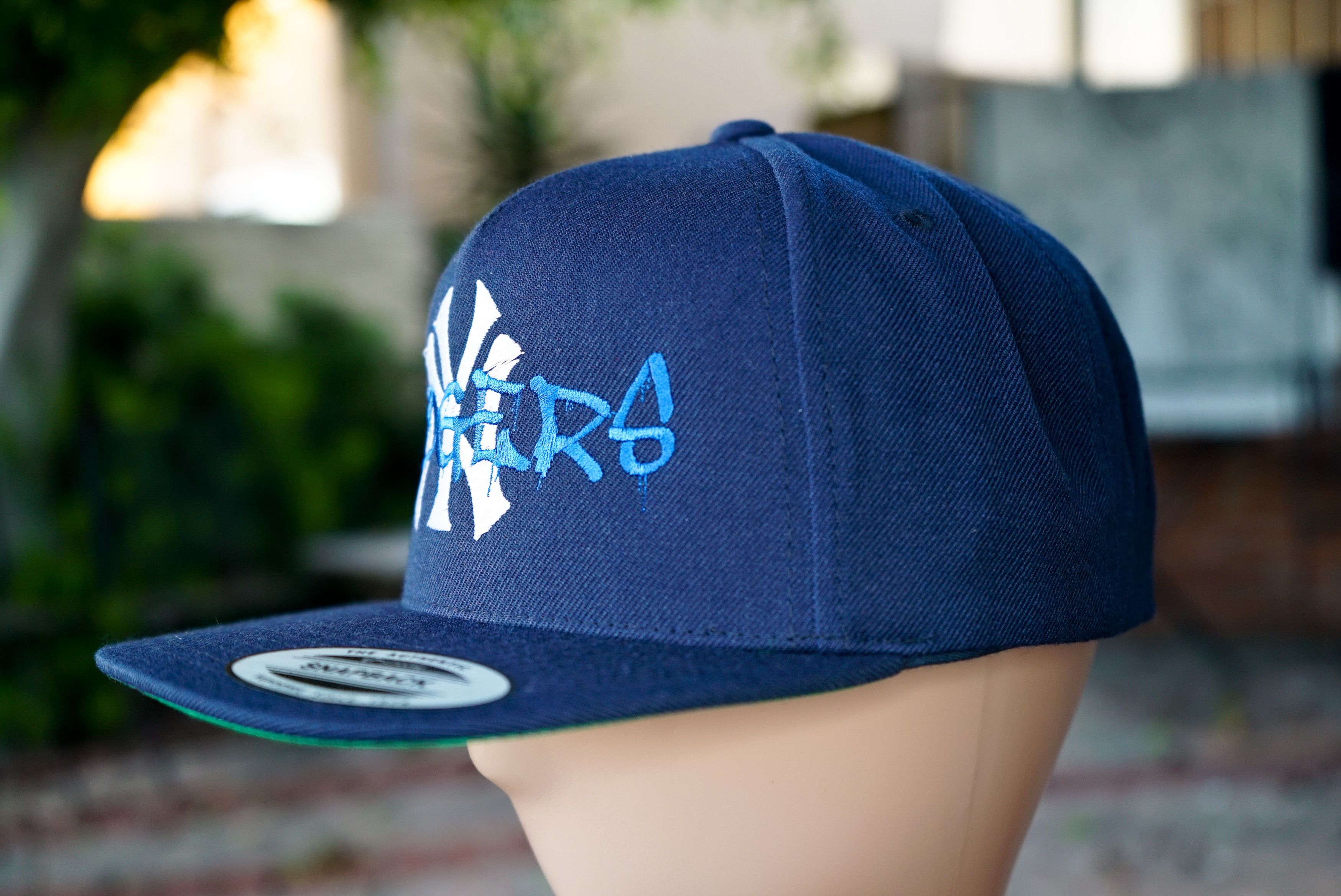 Handmade LA Dodgers Graffiti Over NY Yankees World Series Hat Size ONE SIZE - 3 Thumbnail