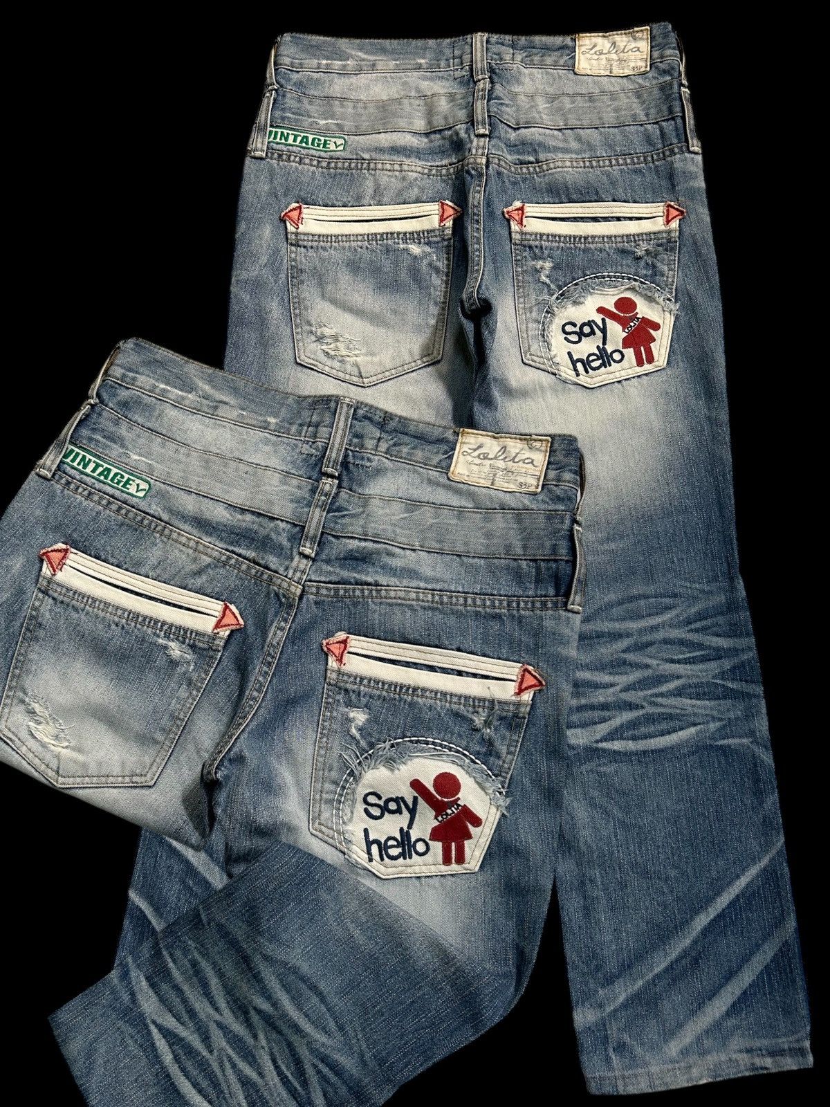 Japanese Brand × Kapital × Vintage Double Waist Lolita Japanese Punk Style Denim Jeans Size US 32 / EU 48 - 1 Thumbnail