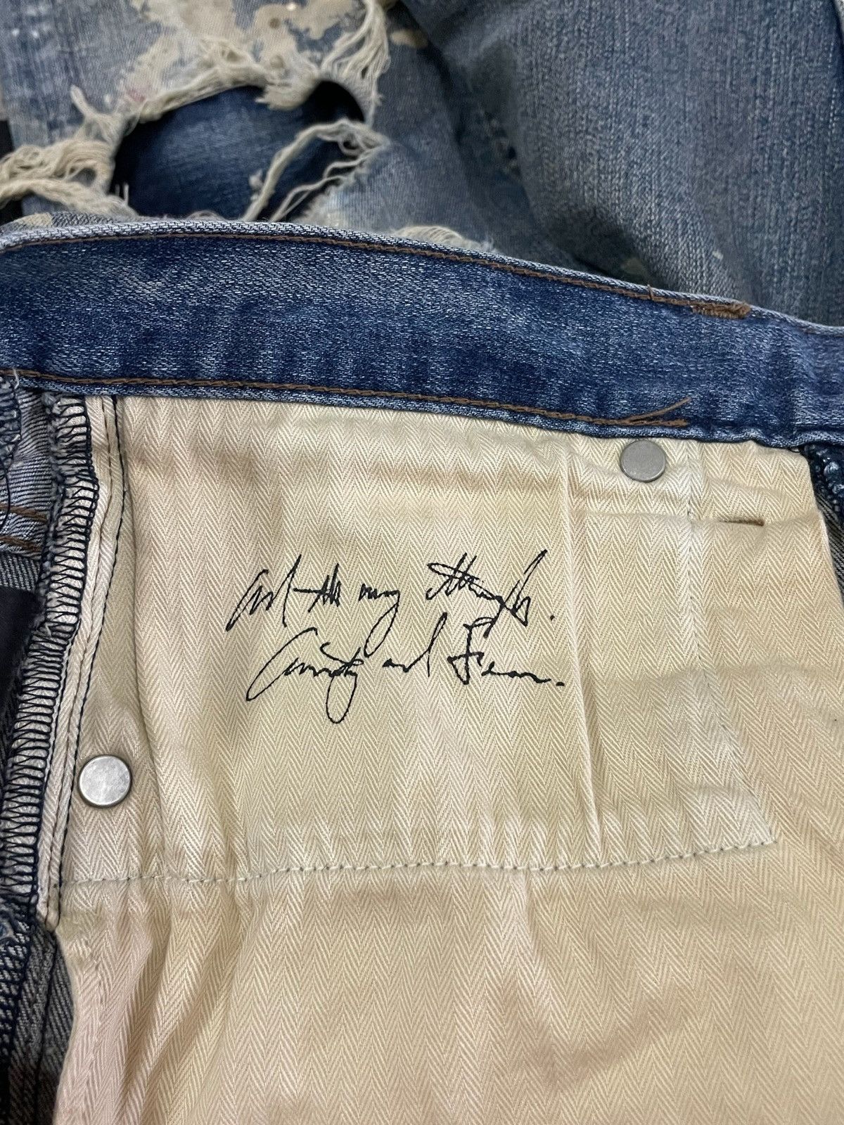 Fagassent Toshiki Aoki Fagassent Paint Splatter Punk Rock Distressed Distort Jeans Size US 31 - 20 Thumbnail